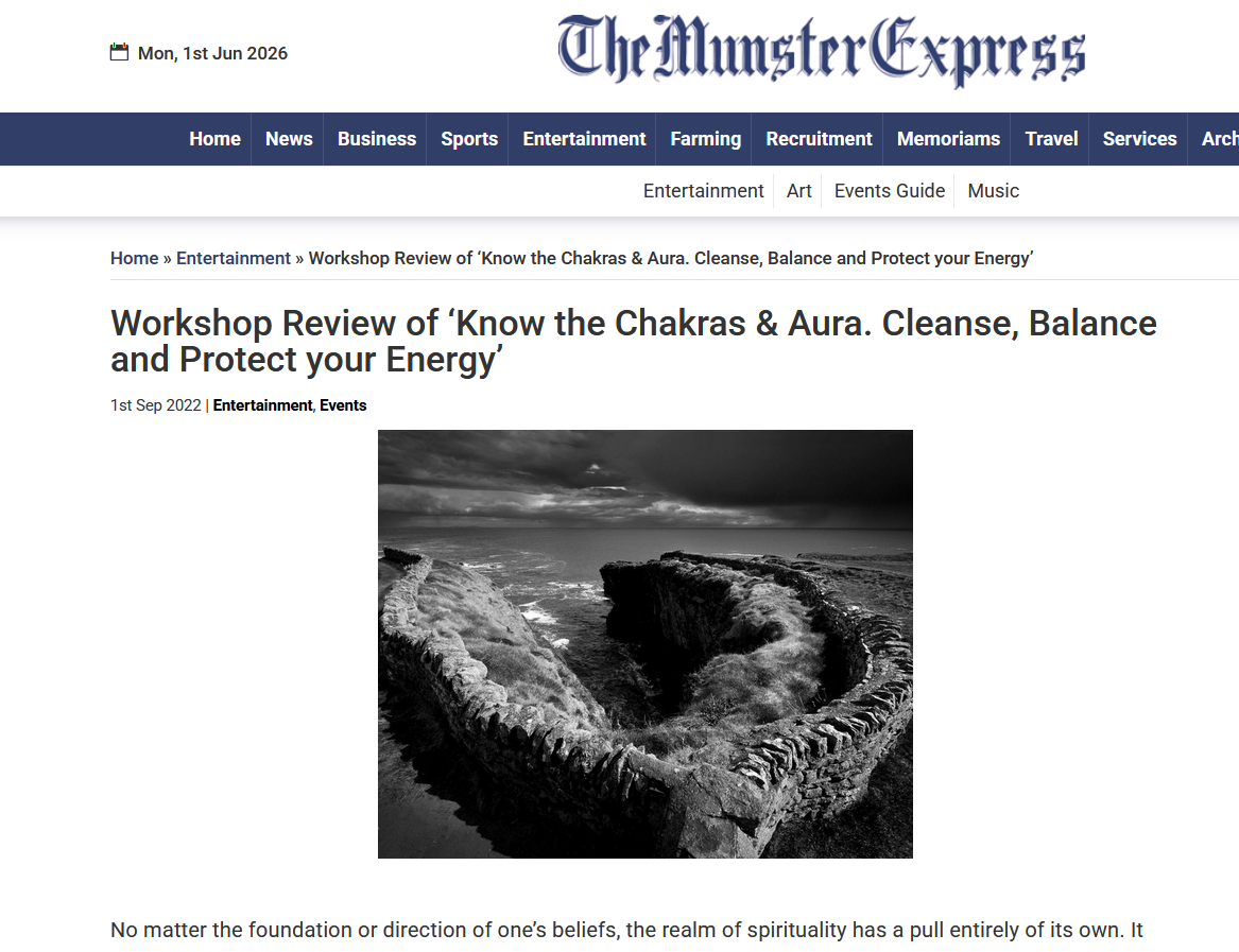 Munster Express review of Helena B. Scott chakra workshop