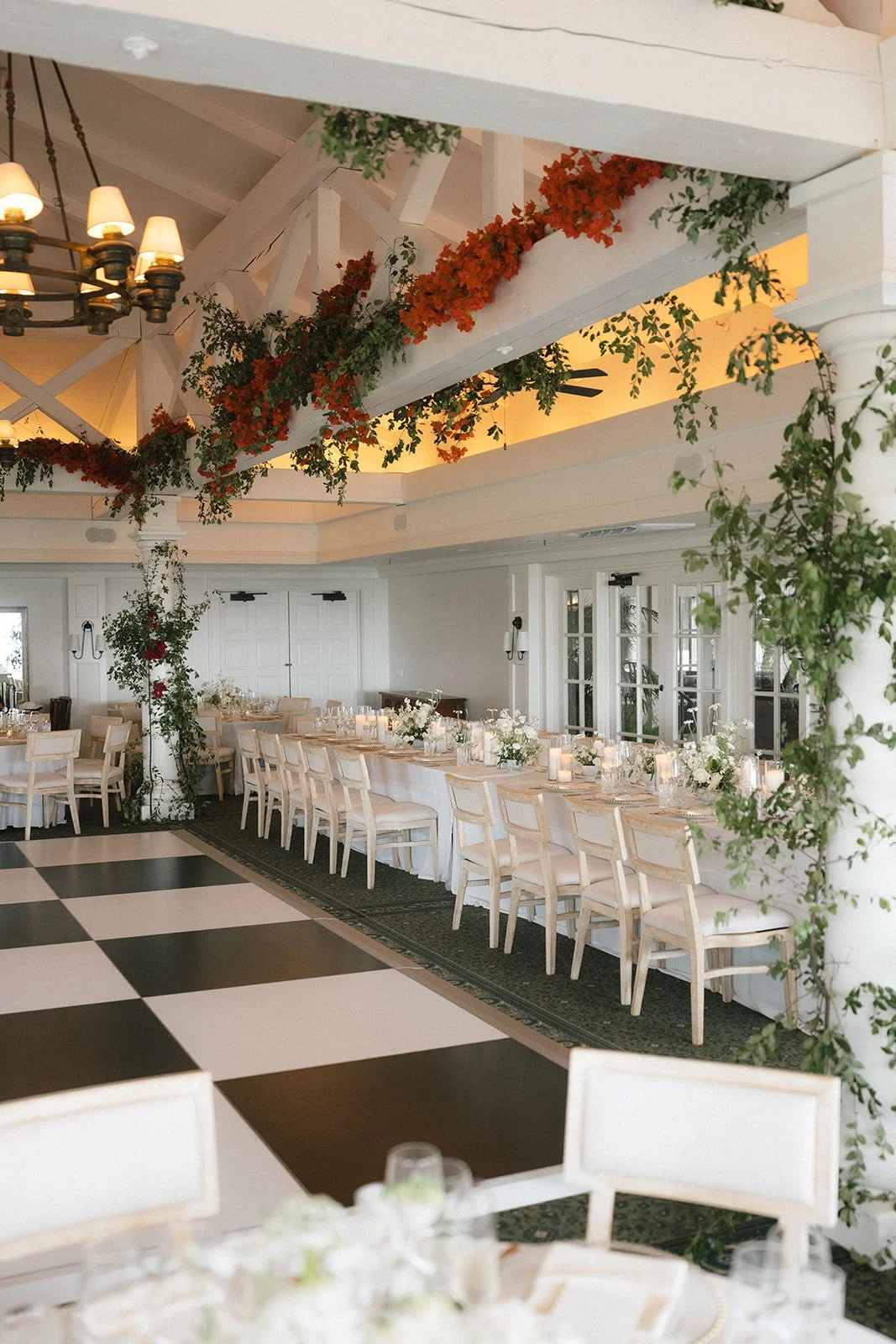 hotel ballroom with bougainvillea