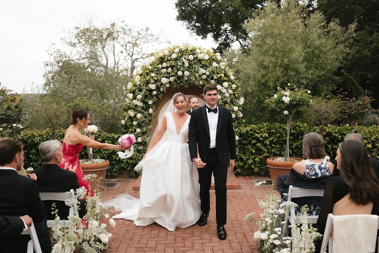 bride and groom recessional