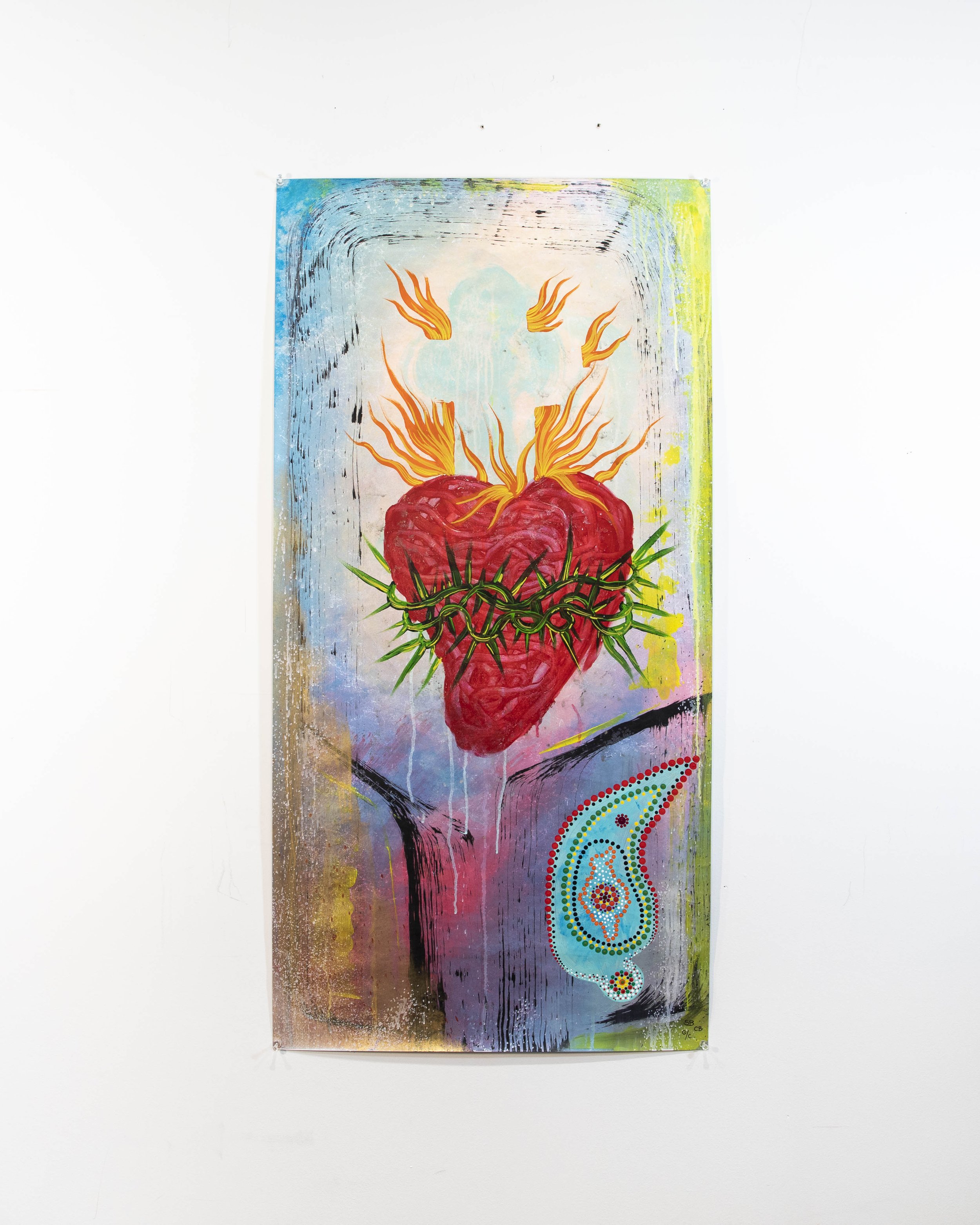 DESCENDING BODY, 2022 40” X 20” MIXED MEDIA ON TYVEK