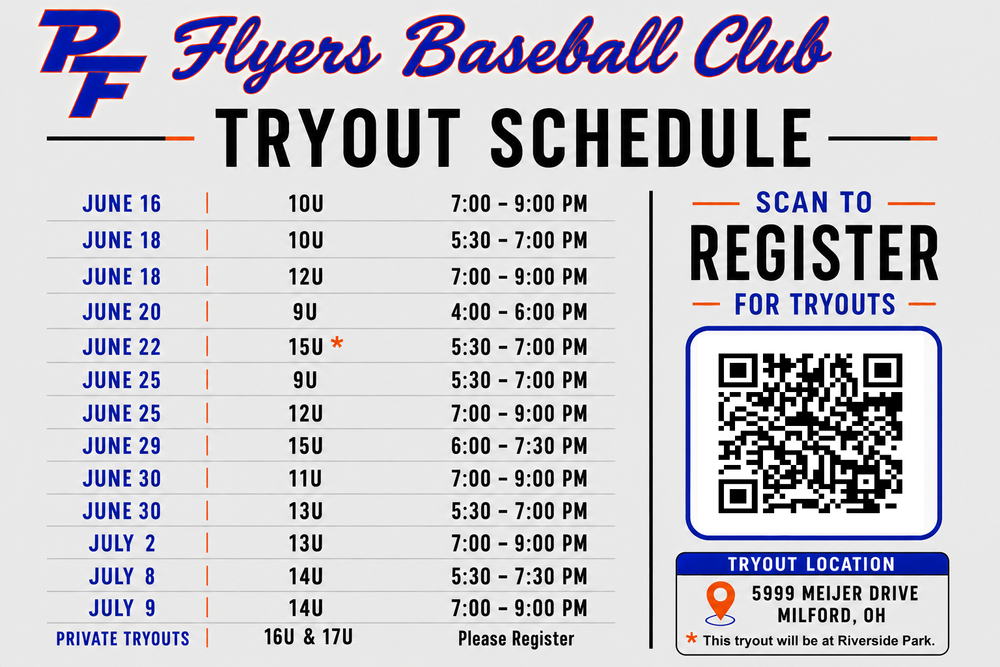 Tryout Information — PF Flyers Baseball Club