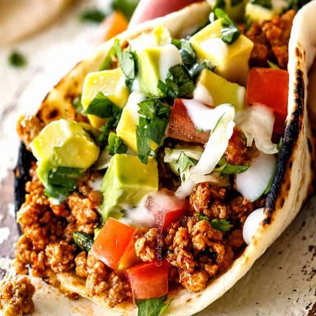 Making ground Turkey Tacos takes minutes &ndash; literally!

Heat olive oil in a large skillet over medium-high heat.

Add ground turkey and all of the seasonings (starting with &frac14; teaspoon cayenne pepper) and cook until almost cooked through, 