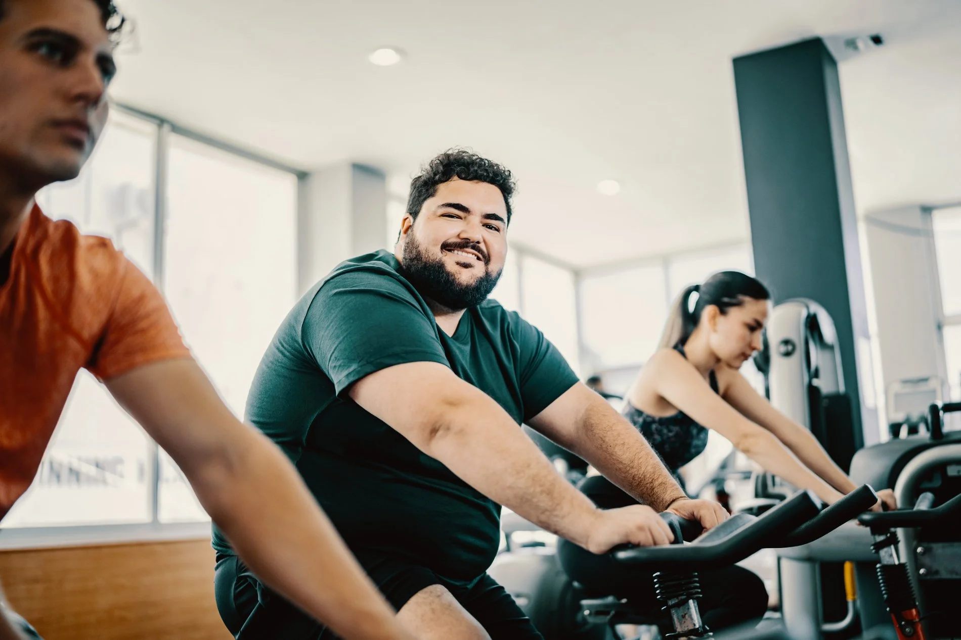 Large man welcome in exercise class