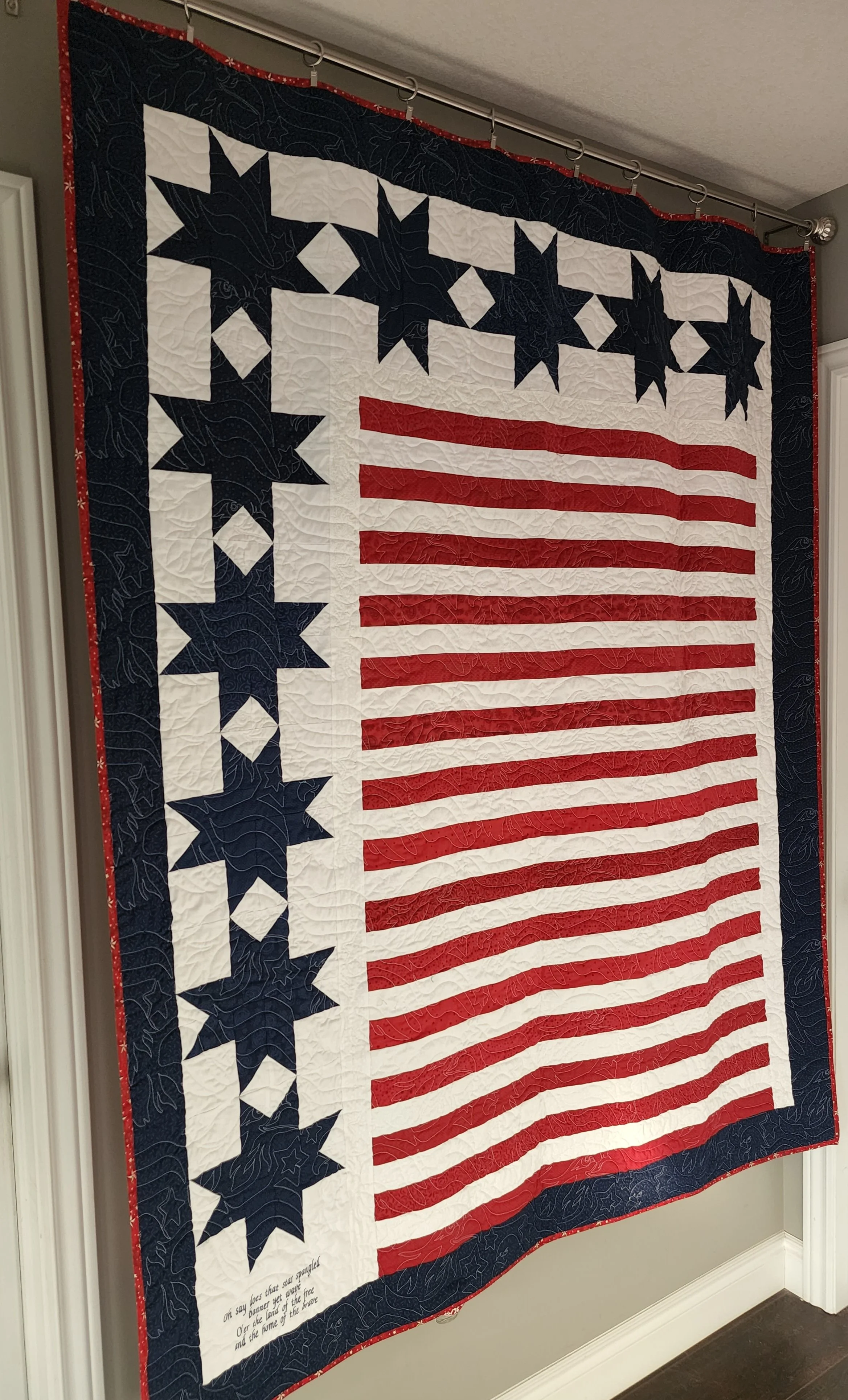 American Flag quilt for my American husband!
(quilted at MSQC)