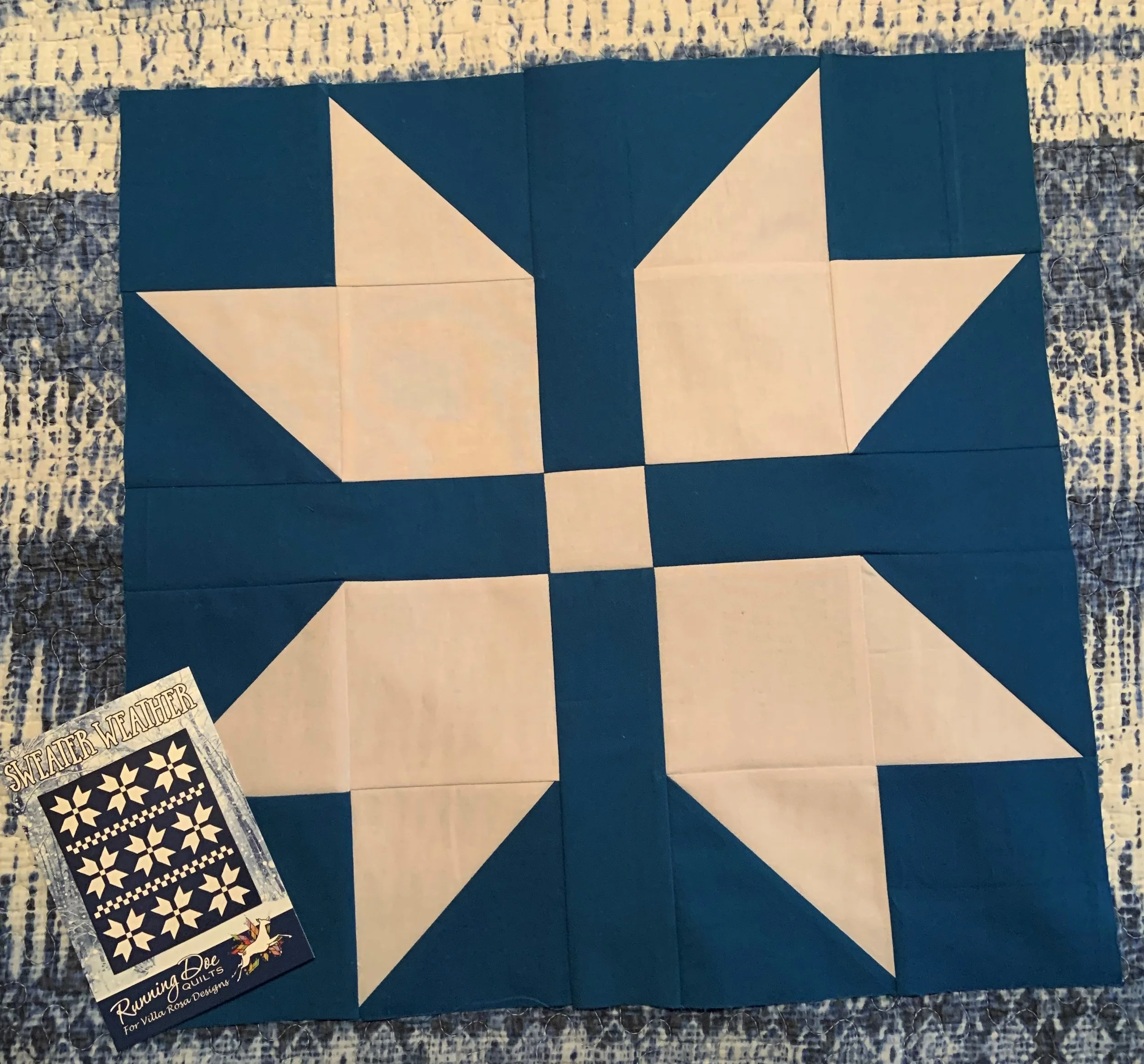 Winter Blues block
Sweater Weather pattern