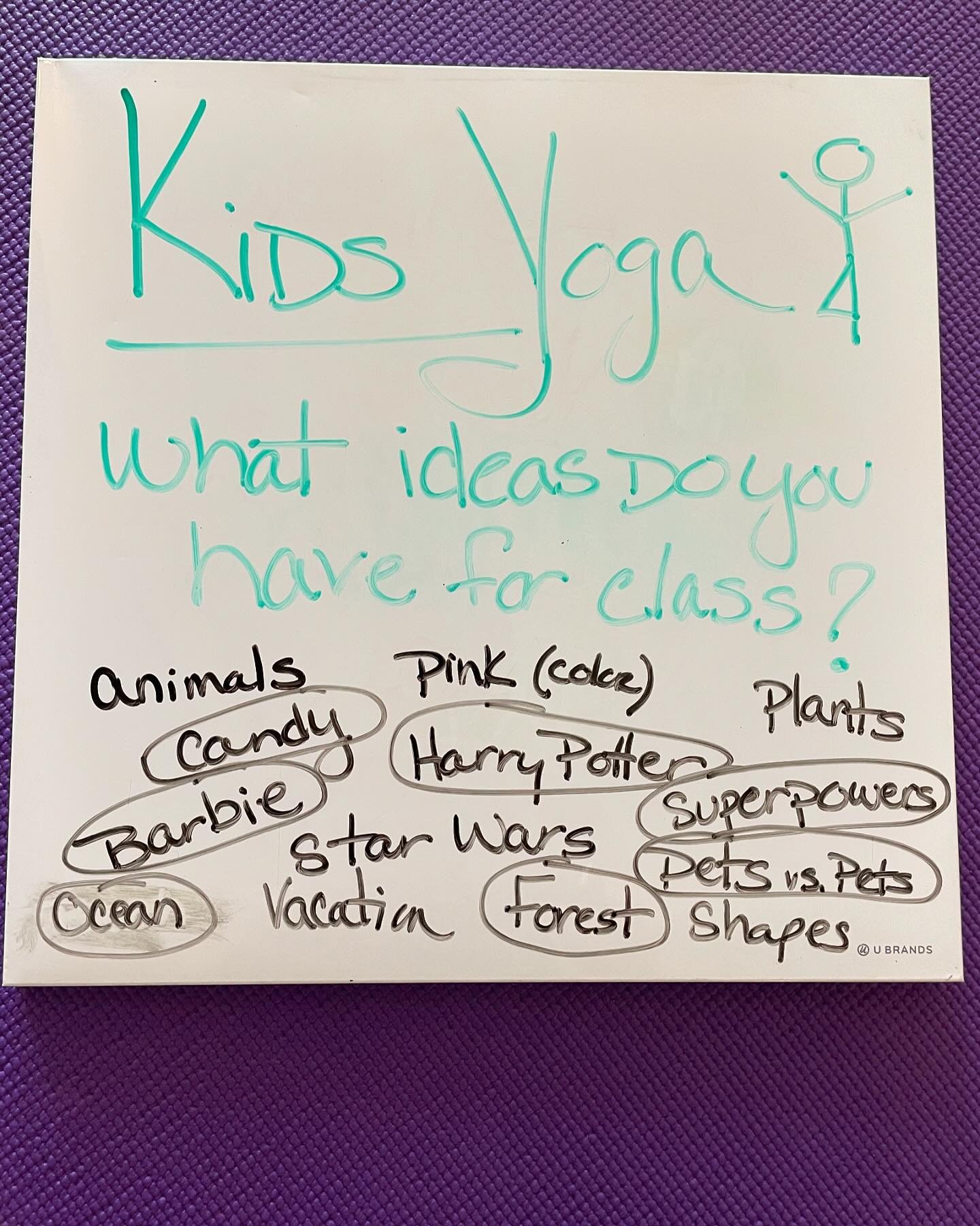 Getting kids ideas for class themes is always a fun one! You never know what they come up with! Having them help plan upcoming classes gives them a strong sense of community &amp; empowers them to share ideas &amp; work together! They are excited abo
