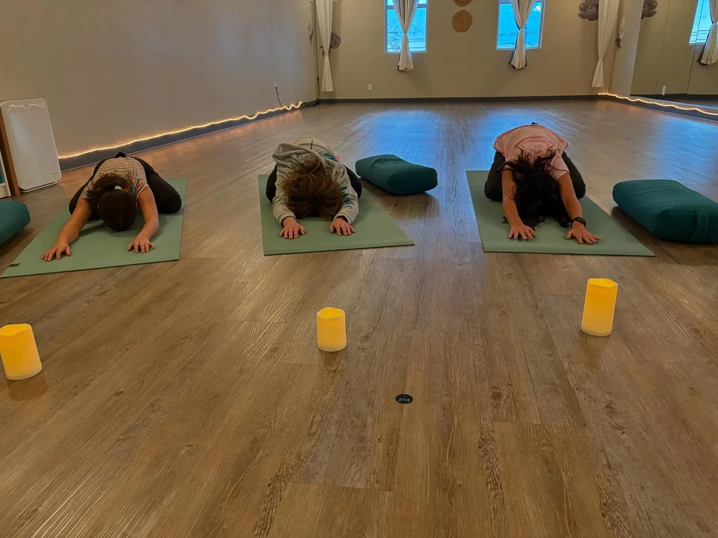Child&rsquo;s Pose. A simple, loving way to reset, rest &amp; grounding for your body, mind, heart, &amp; soul. This is how we started our flow sequence in the Tween Yoga Flow class Tuesday night. We spoke about our feeling of nervous energy over the