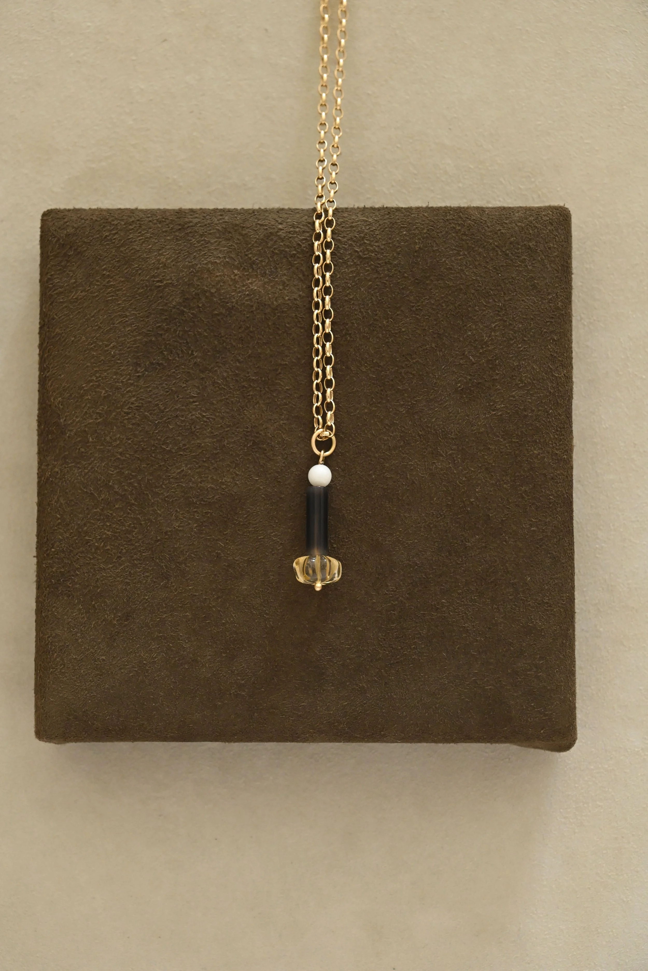 Gold, Coral, Agate, and Citrine Talisman