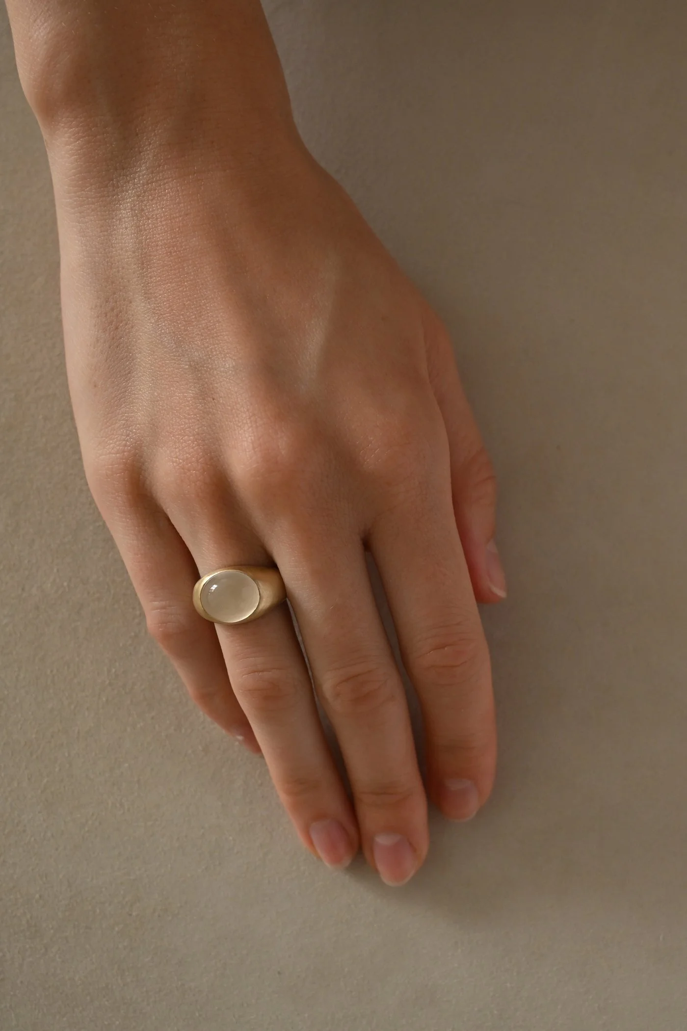 Gold Boulder Moonstone Ring