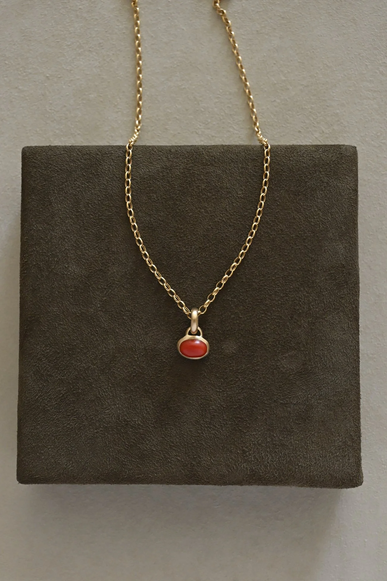 Coral and Gold Pendant