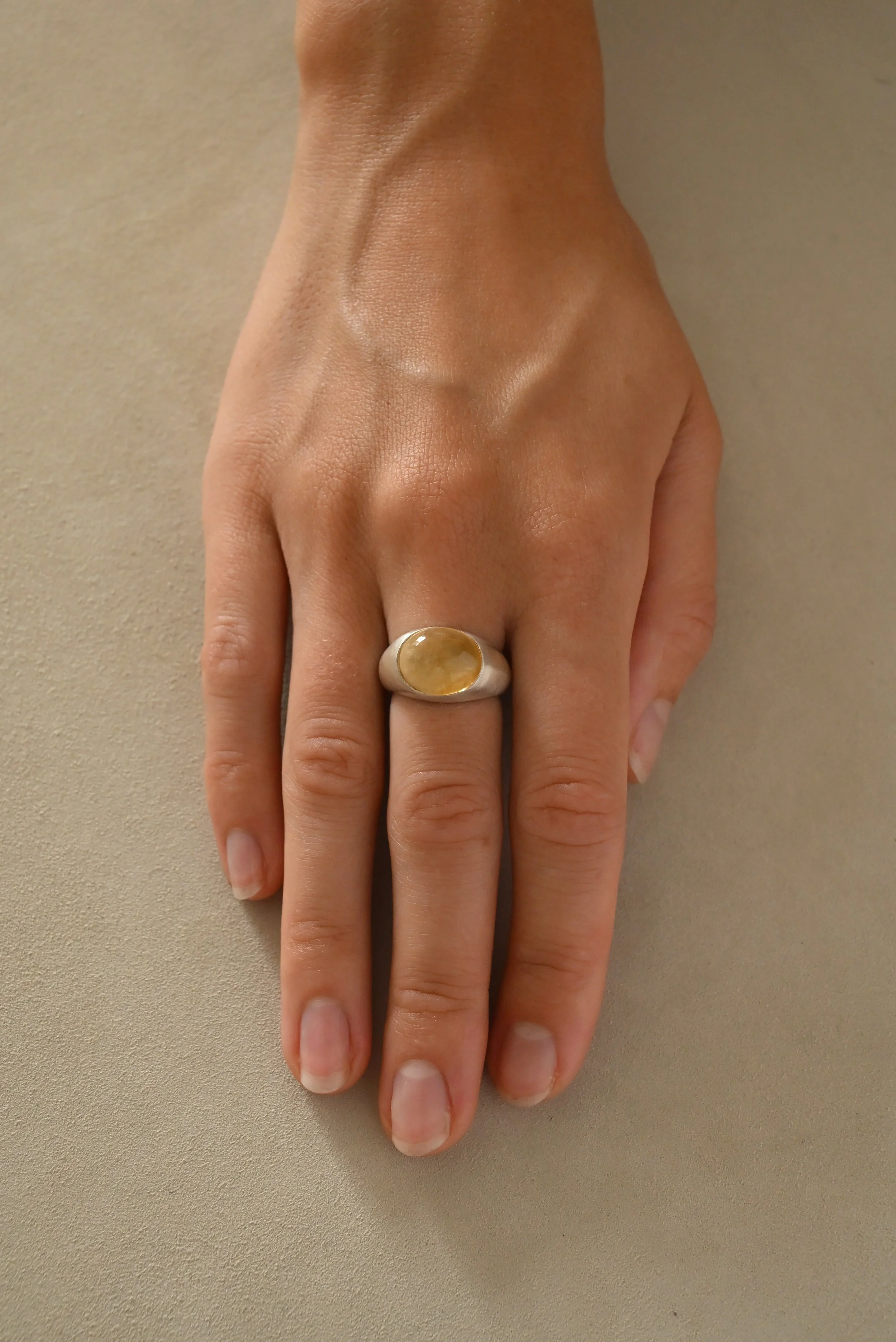 Citrine Boulder Ring