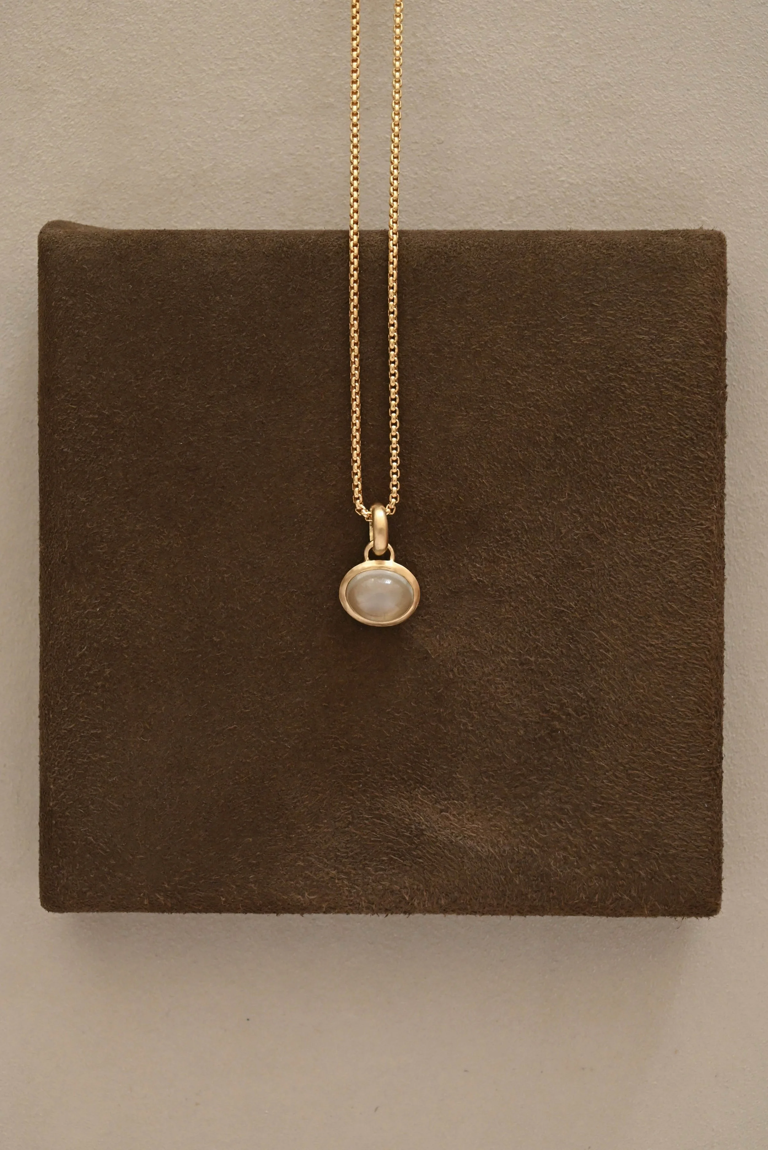 Gold Green Moonstone Pendant