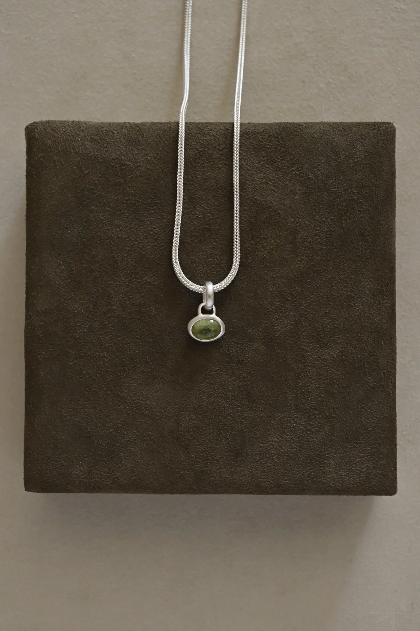 Green Tourmaline and Silver Pendant No. 2