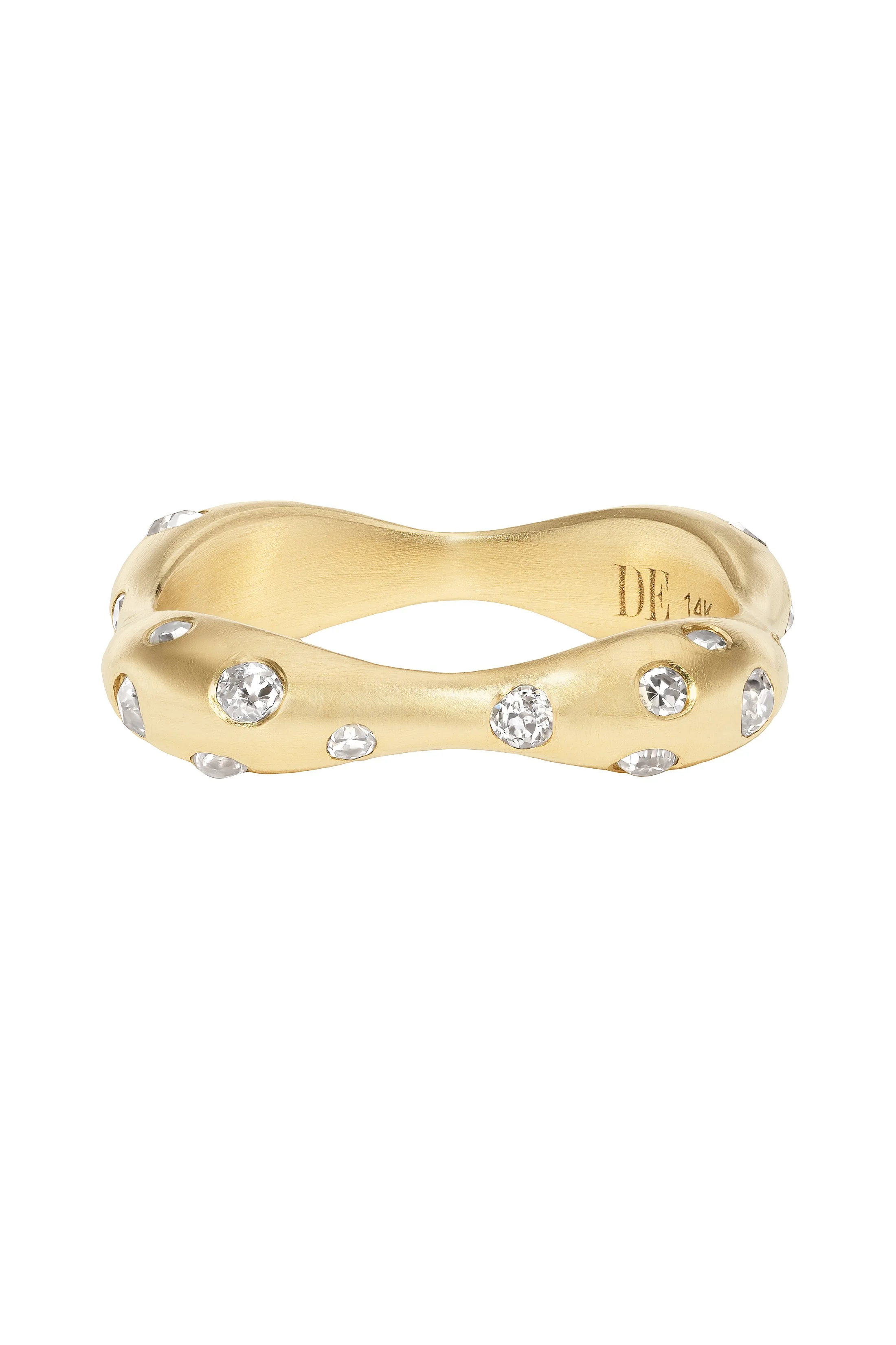 Scattered Diamond and Gold Owen Ring | Thin