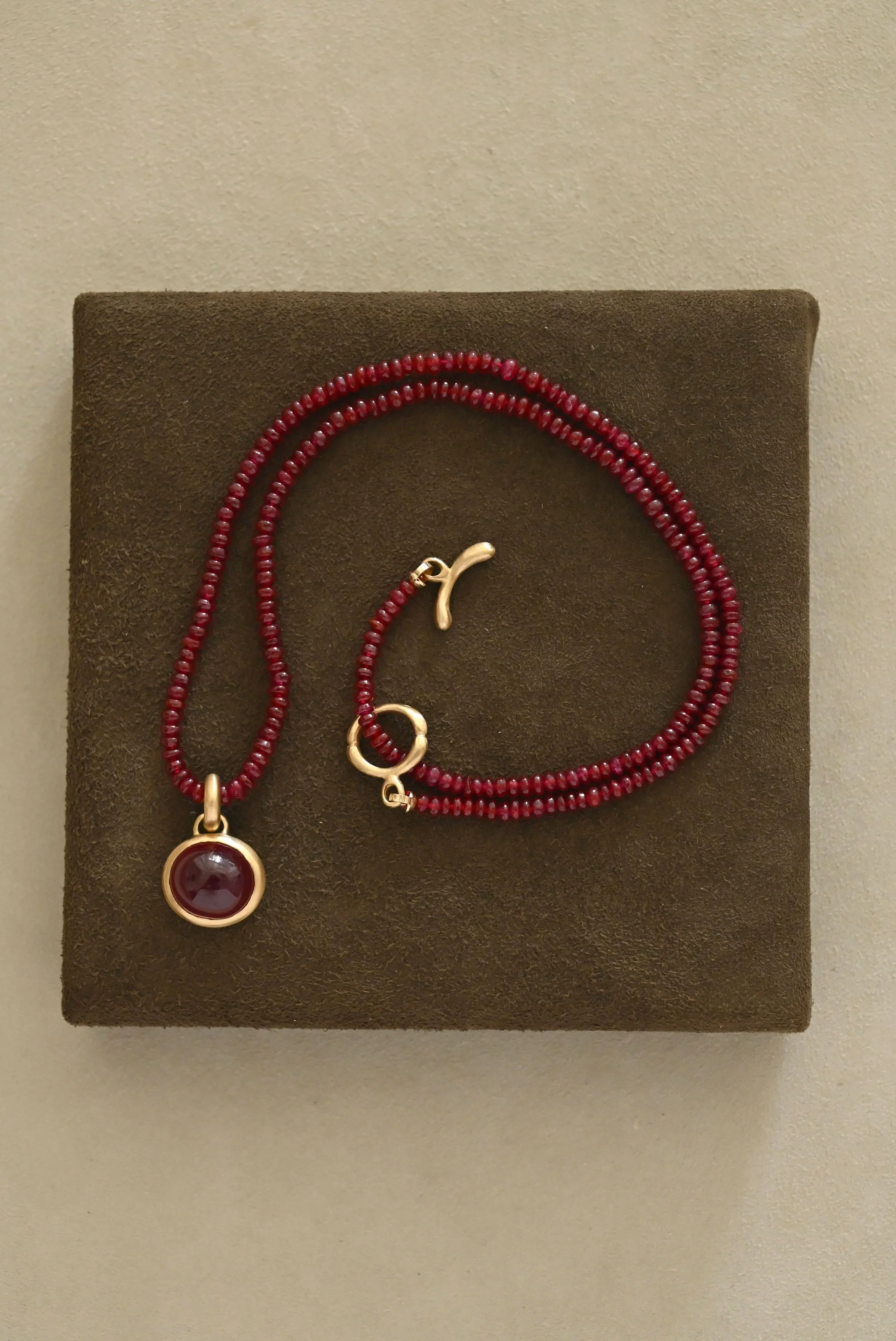 Ruby and Gold Window Pendant