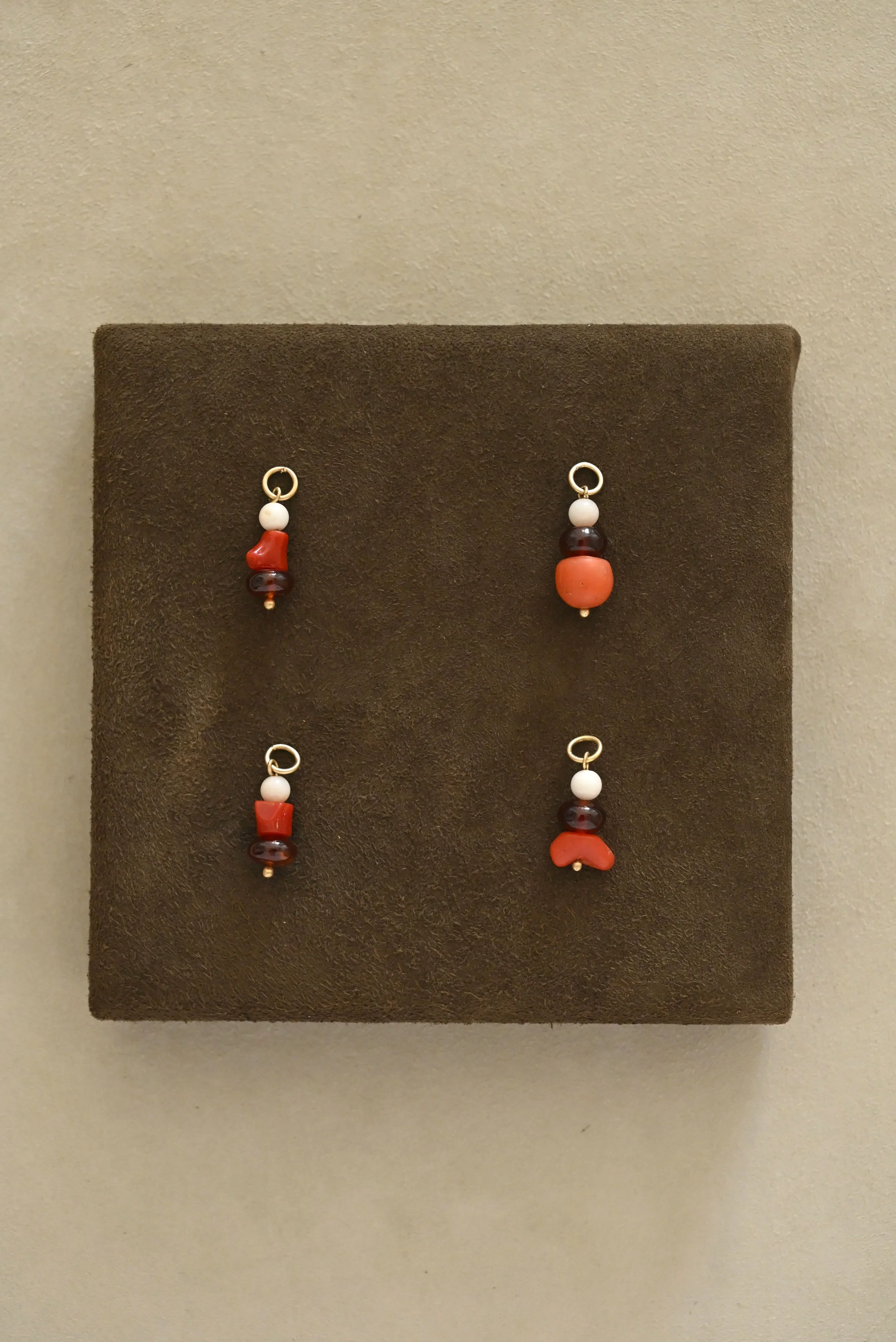 Gold, Coral and Hessonite Garnet Talisman
