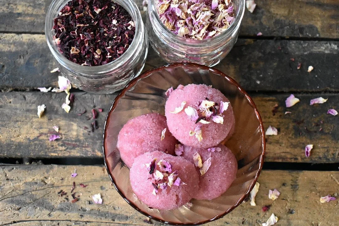 Pear Ginger Hibiscus Rose Sorbet~
Wowee what a combination of flavors. Sweet pear with zesty and tangy hibiscus and ginger, with a touch of soft and mildly floral rose.
No dairy or refined sugar. 
I’ve been eating sorbets for years, as dairy