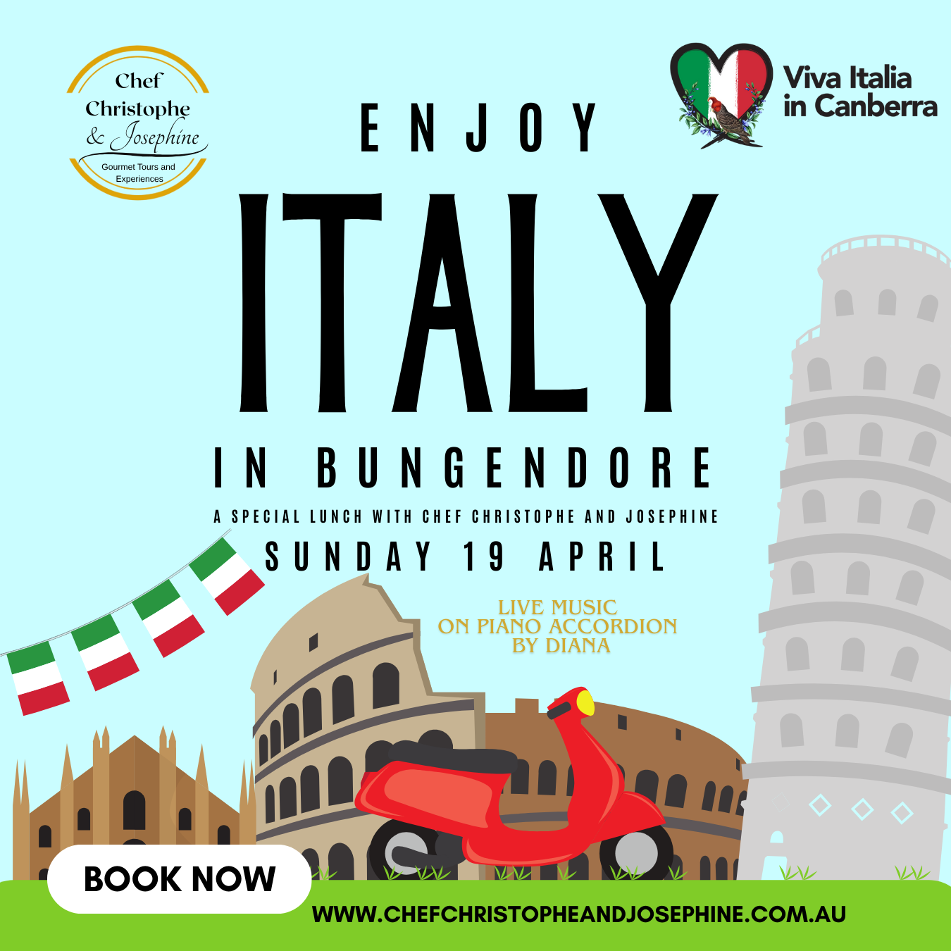 ITALY IN BUNGENDORE - SUNDAY 19 APRIL - VIVA ITALIA LUNCH
