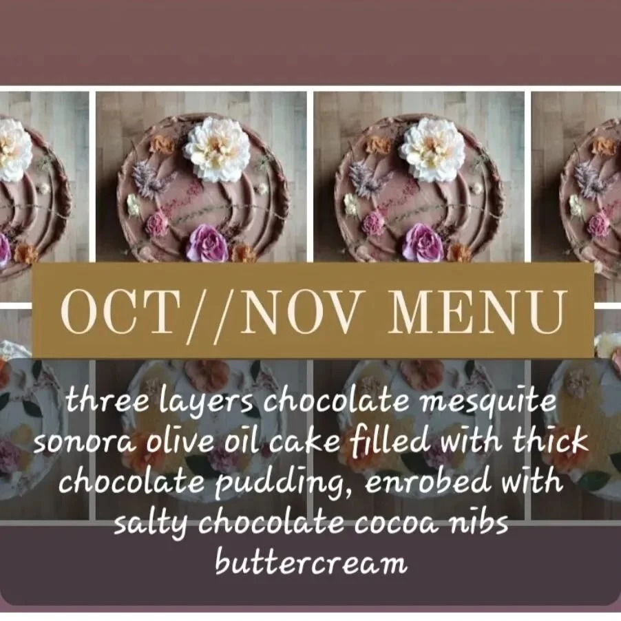 This cake with our Mesquite flour will be available from @geranium.club in their October/November menu.