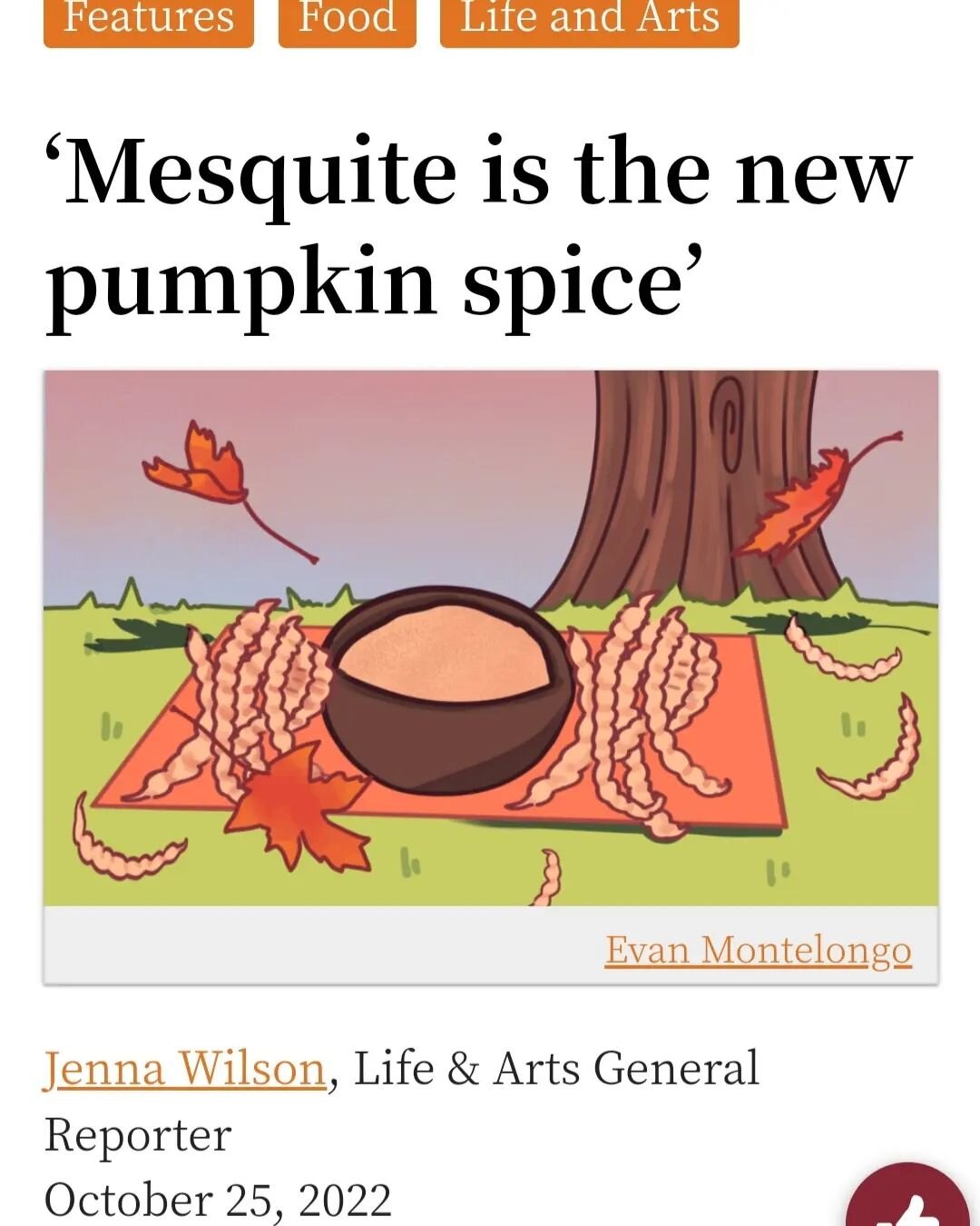 Check out this article in @thedailytexan by @jenna.paige.wilson on Mesquite.  It includes interview comments from @michebreadaustin, @andresmgarza, and @mccartylandfarms. https://thedailytexan.com/2022/10/25/mesquite-is-the-new-pumpkin-spice/ 
#mesqu