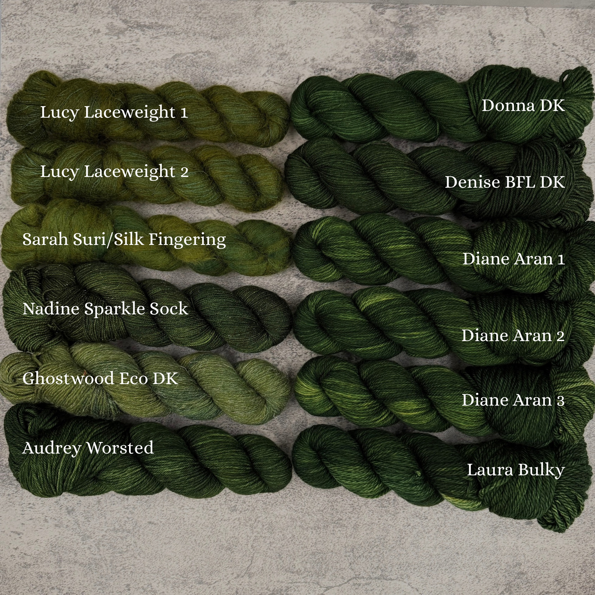 Douglas Firs (wool bases)