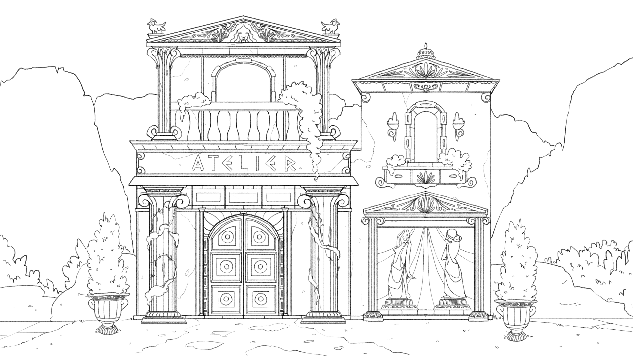 Design for storefront of the artist workshop in 'PRFECT' by Marius Lübke