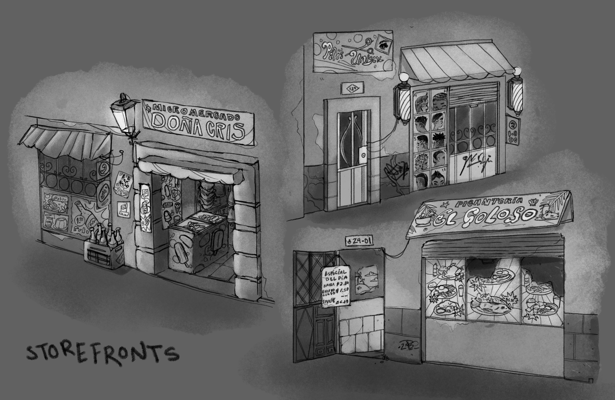 Designs for storefronts in Latacunga, Ecuador