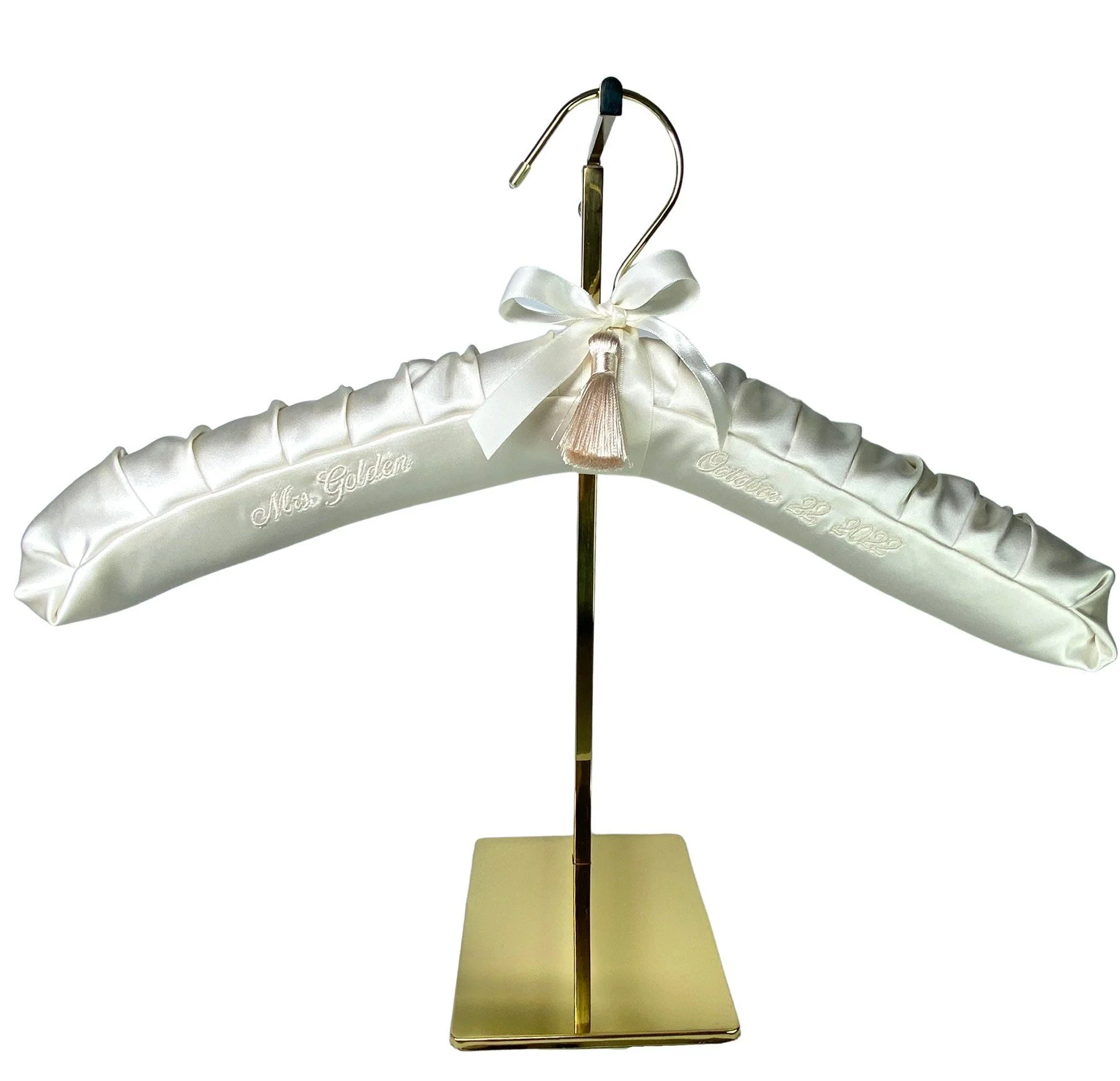 personalized satin wedding dress hanger