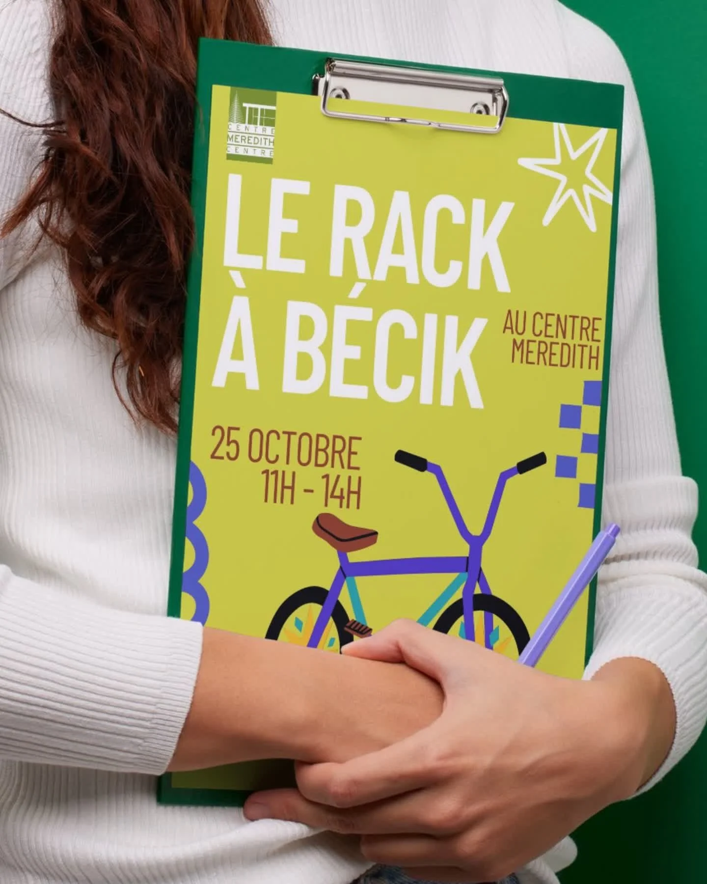 Le 25 octobre, ne manquez pas la collecte de vélos organisée par le Rack à Bécik au Centre Meredith! 🚲
De 11 h à 14 h, apportez vos vieux vélos, pièces ou accessoires... même cassés, TOUT