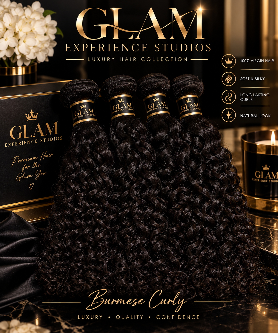 Premium RAW Burmese Curly Hair