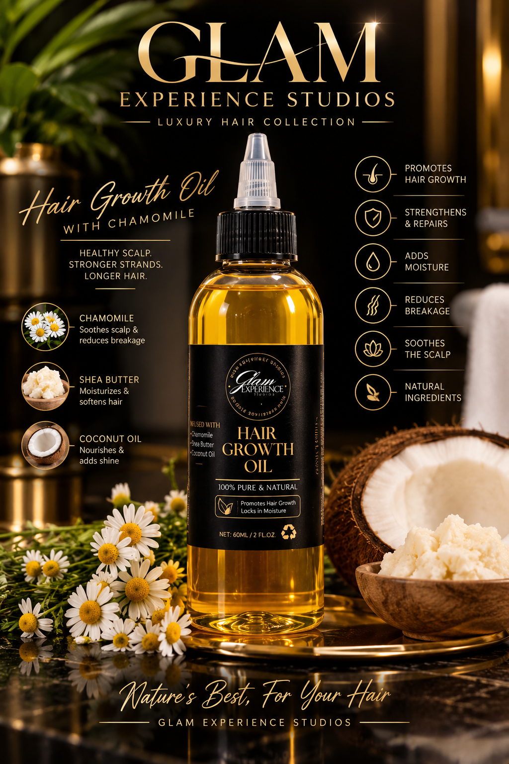 Large Chamomile Hair Growth Oil 8oz