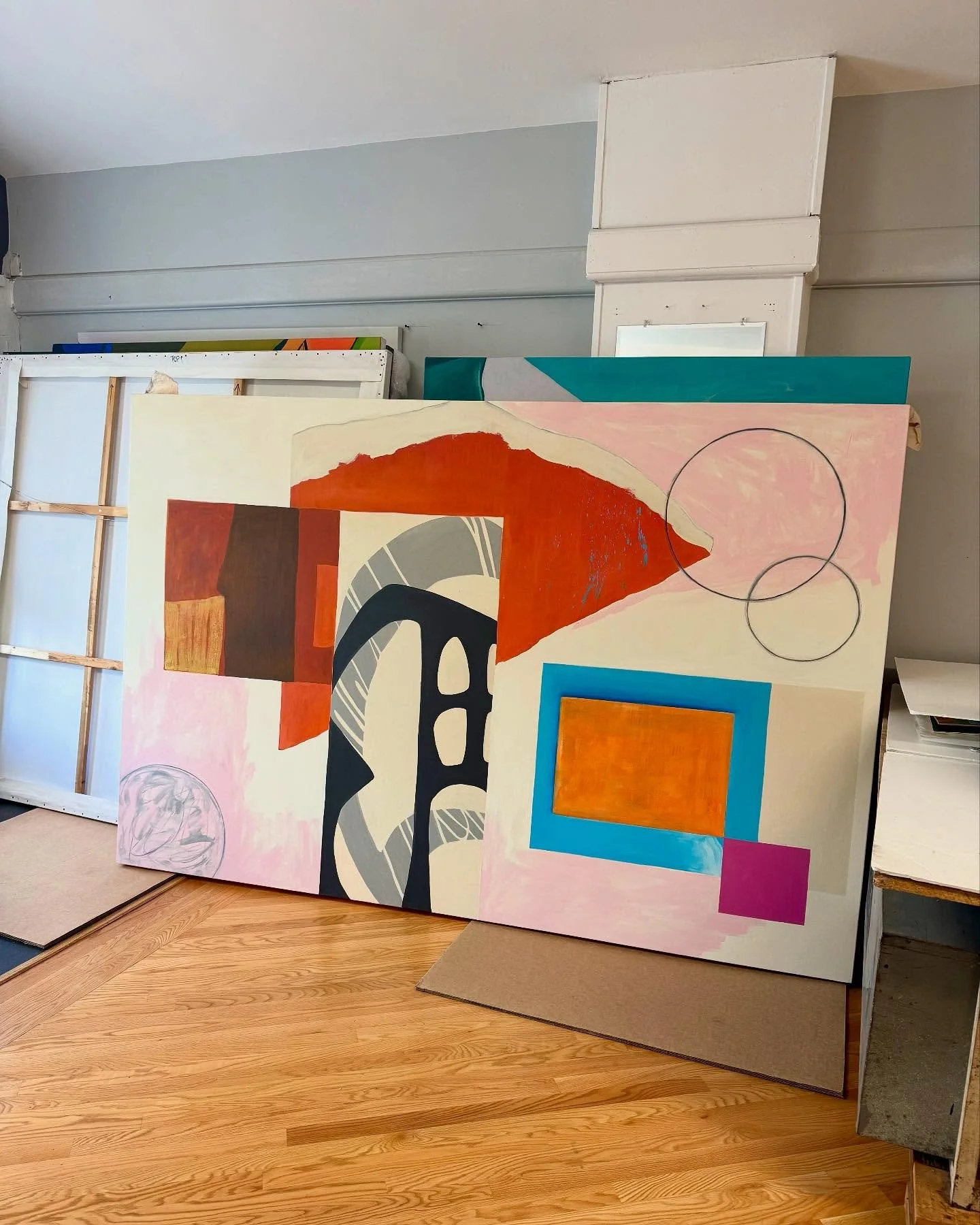 I&rsquo;m having some work done in the studio and had to pull all of my gigantic paintings out of the racks. It&rsquo;s nice to see them again after being tucked away for a while. Some of these are on their side or upside down, but you can still get 