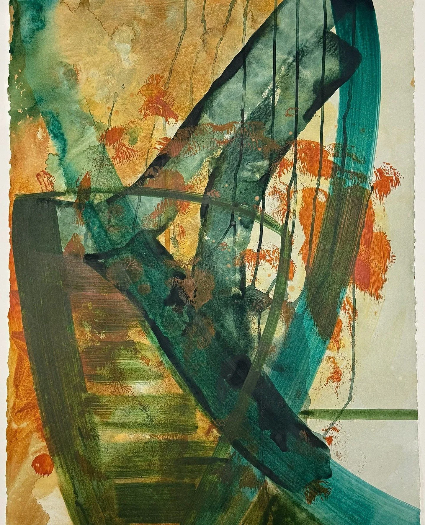 New works on paper from my Abstract Nature series. These works reference landscape, natural elements, and the man-made with a mysterious, wild sense of beauty.⁠
.⁠
&quot;Abstract Nature Series, (morning coffee, torch, and sunrise on the field)&quot;⁠