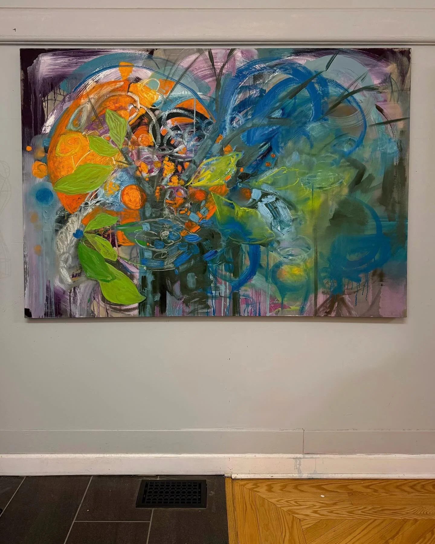 Almost there, still trying to work out a few details, but I am so close! #ContemporaryPainting #AbstractPainting