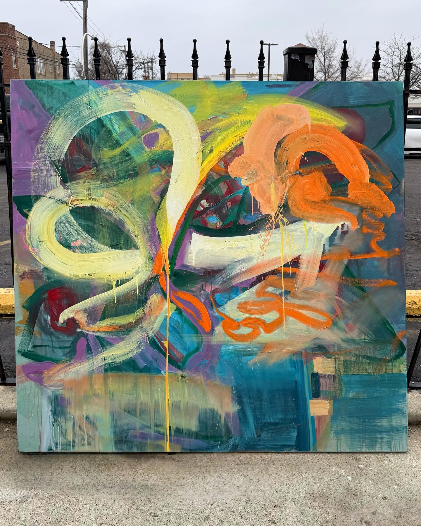 Bold, Vibrant, and Available!
.
I love photographing these outside in the natural light. The color performs at its best, even on an overcast day.
.
&ldquo;Abstract Study (graffiti)&rdquo;
(2020)
Oil on canvas
58x58&rdquo;
Available
>>see link i
