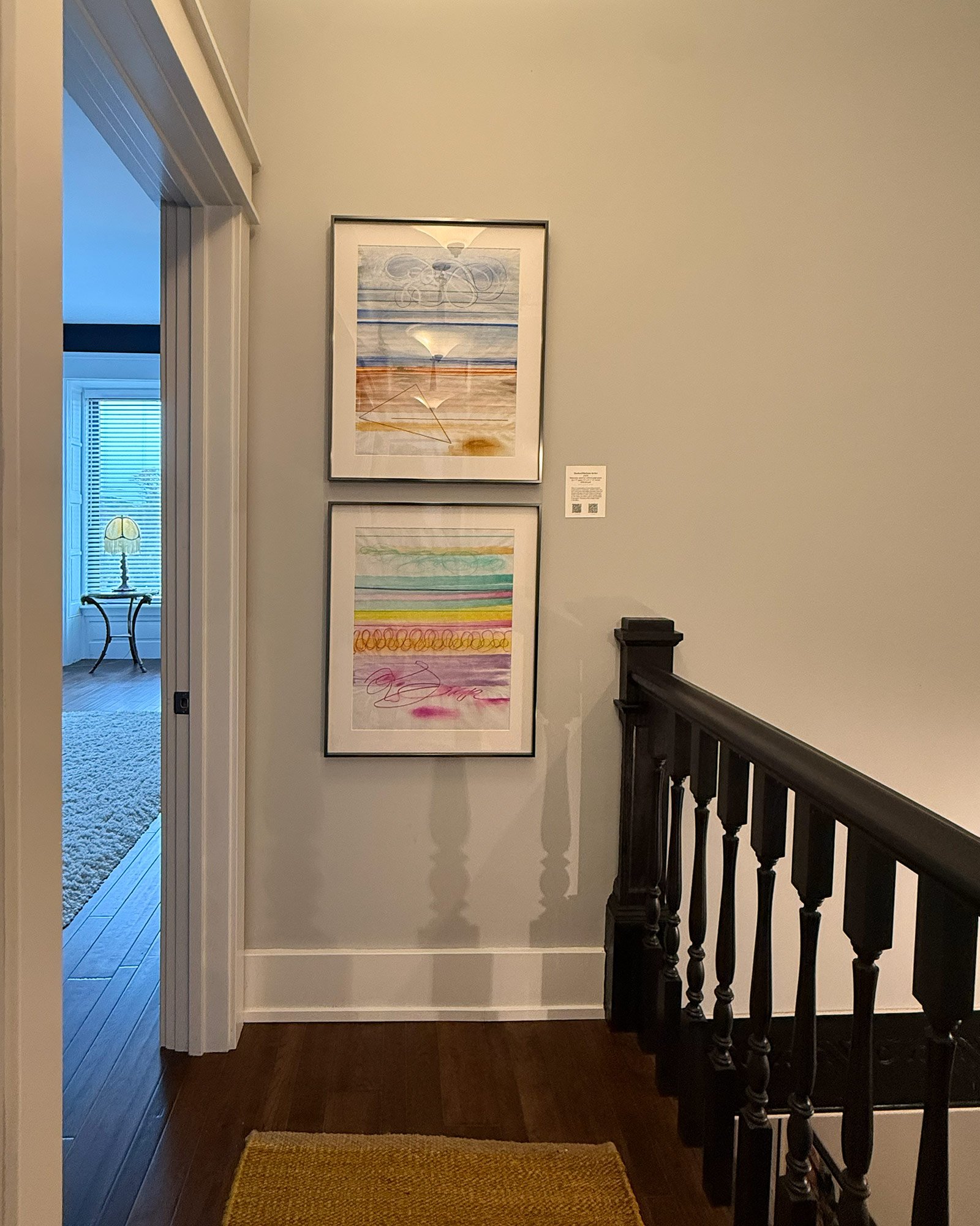 Installation view of "Stacked Horizons (sky, sea, land)" and "Stacked Horizons (&)" —available