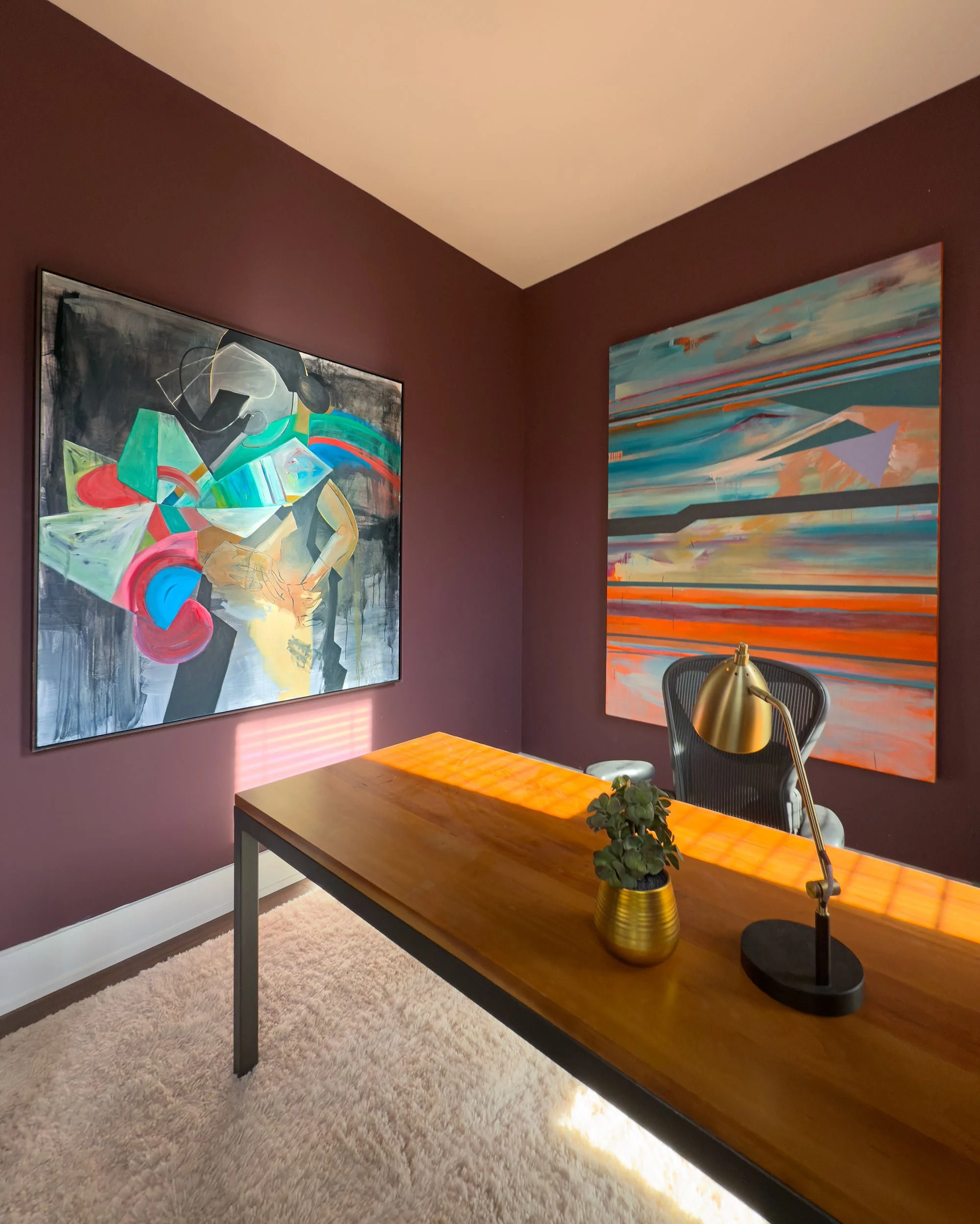 (on right) Installation view of "Stacked Horizons no.4"—available