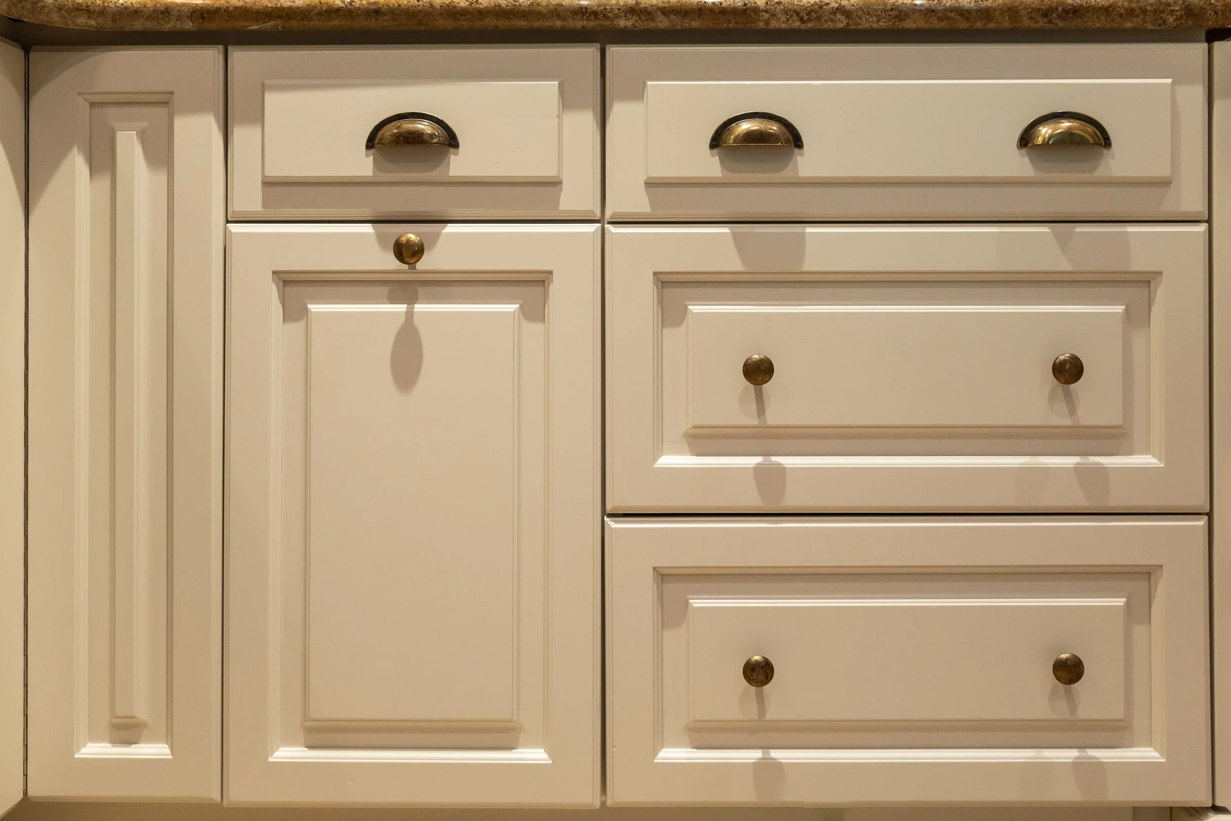 McHugh Painting service. Interior off white kitchen cabinets.