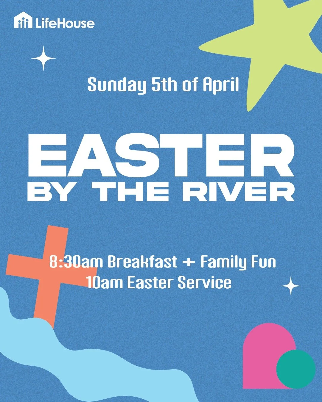 This Easter Sunday, we're changing things up and having a service at the river! ☀️
Join us anytime from 8:30am for breakfast (&amp; coffee!), games, crafts, a Resurrection Service at 10am, AND baptisms at 11am 💙