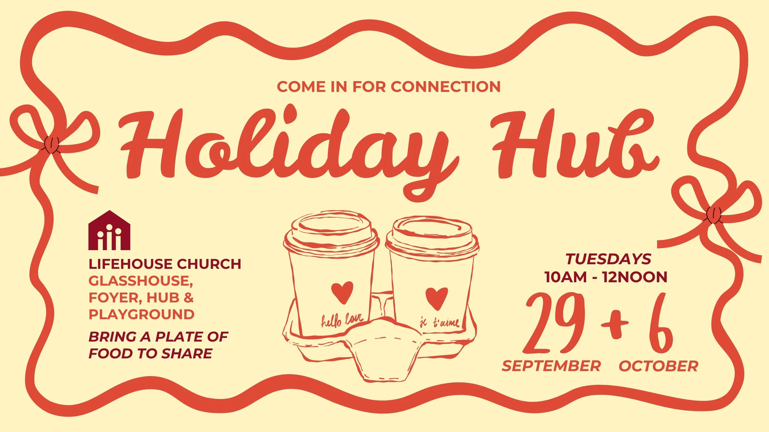 Missing Ladies or Men&rsquo;s? Free today? Join us for Holiday Hub anytime from 10-12 ❤️