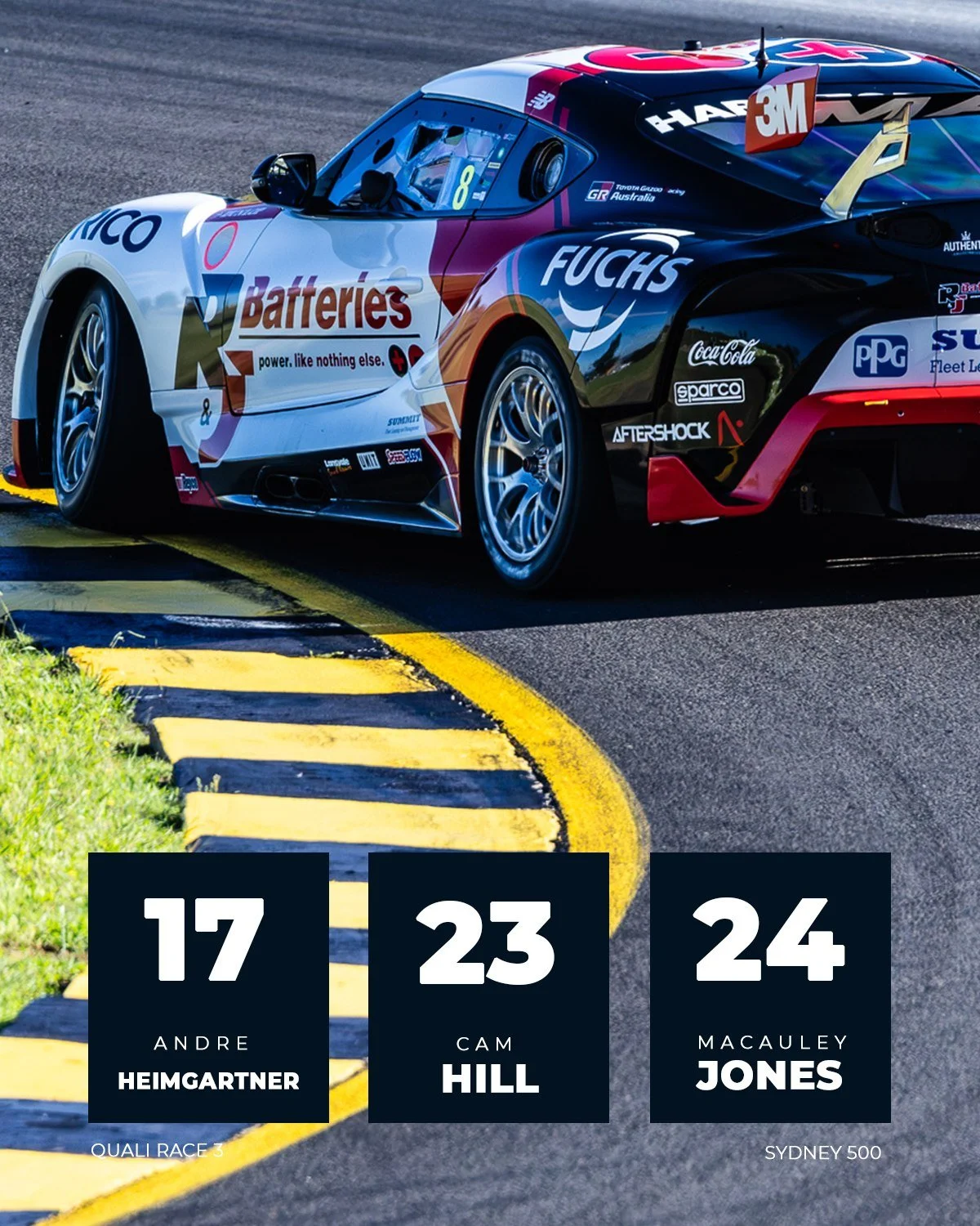 Race 3 grid line up.