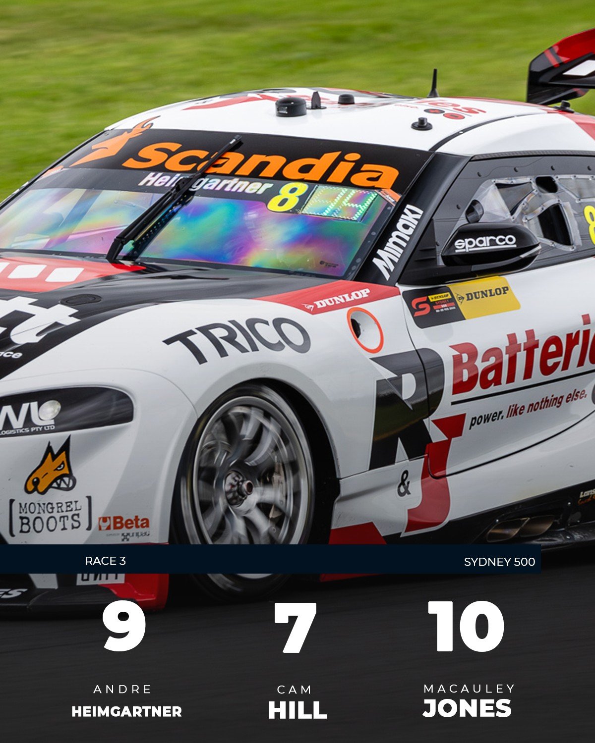 Three of ours in the top ten. What a way to end the weekend.