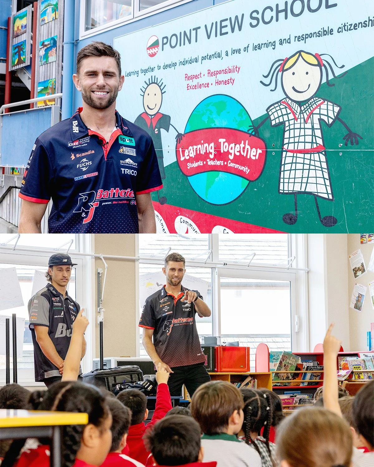 Andre and Macca squeezed in a quick NZ trip before racing kicks off next month.

While they were over there, Dre dropped by his old school and had a chat with students and re-live a few memories.