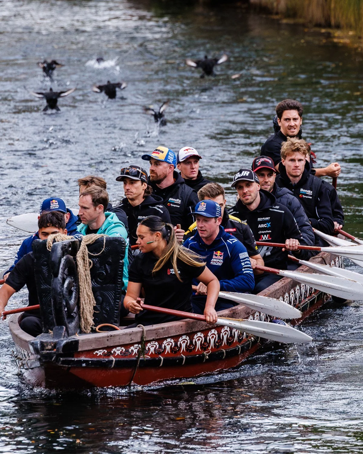 A special arrival for our Christchurch signing session. Our drivers journeyed together by waka.