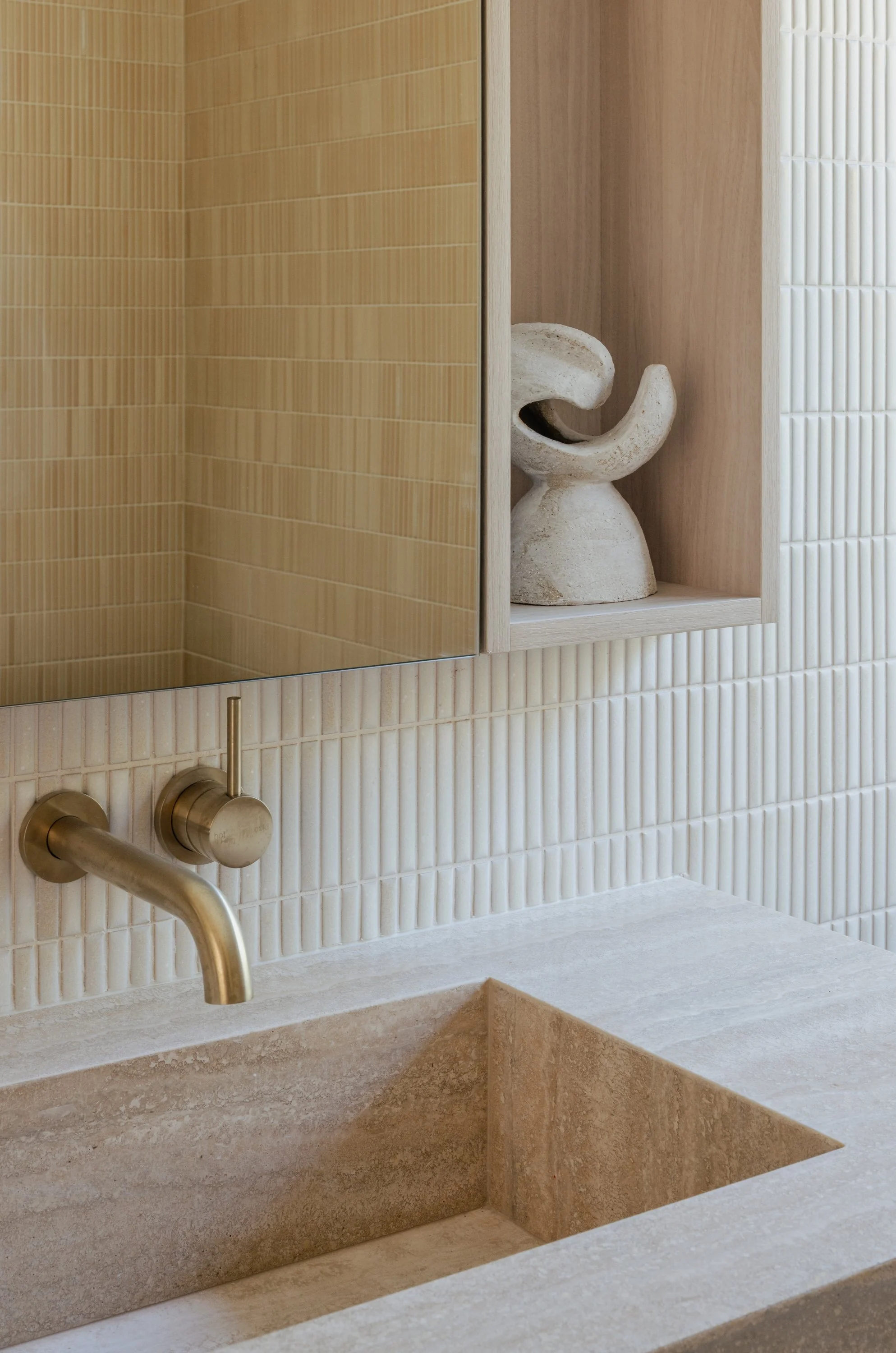 Sand toned bathroom stone sink