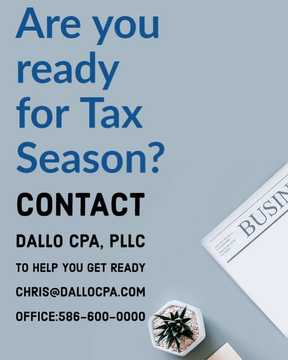 Get ahead of the tax season rush. Contact Dallo CPA, PLLC today! #dallocpa #accounting #taxreturn #taxes