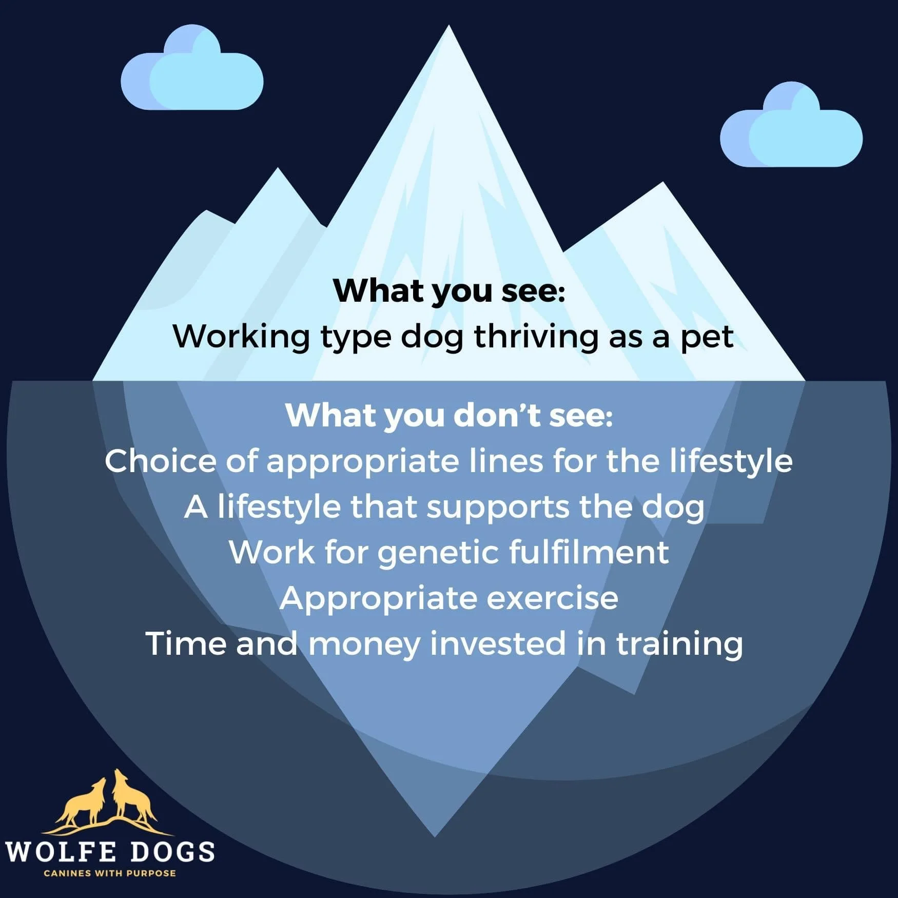 The Pet Working Dog Iceberg