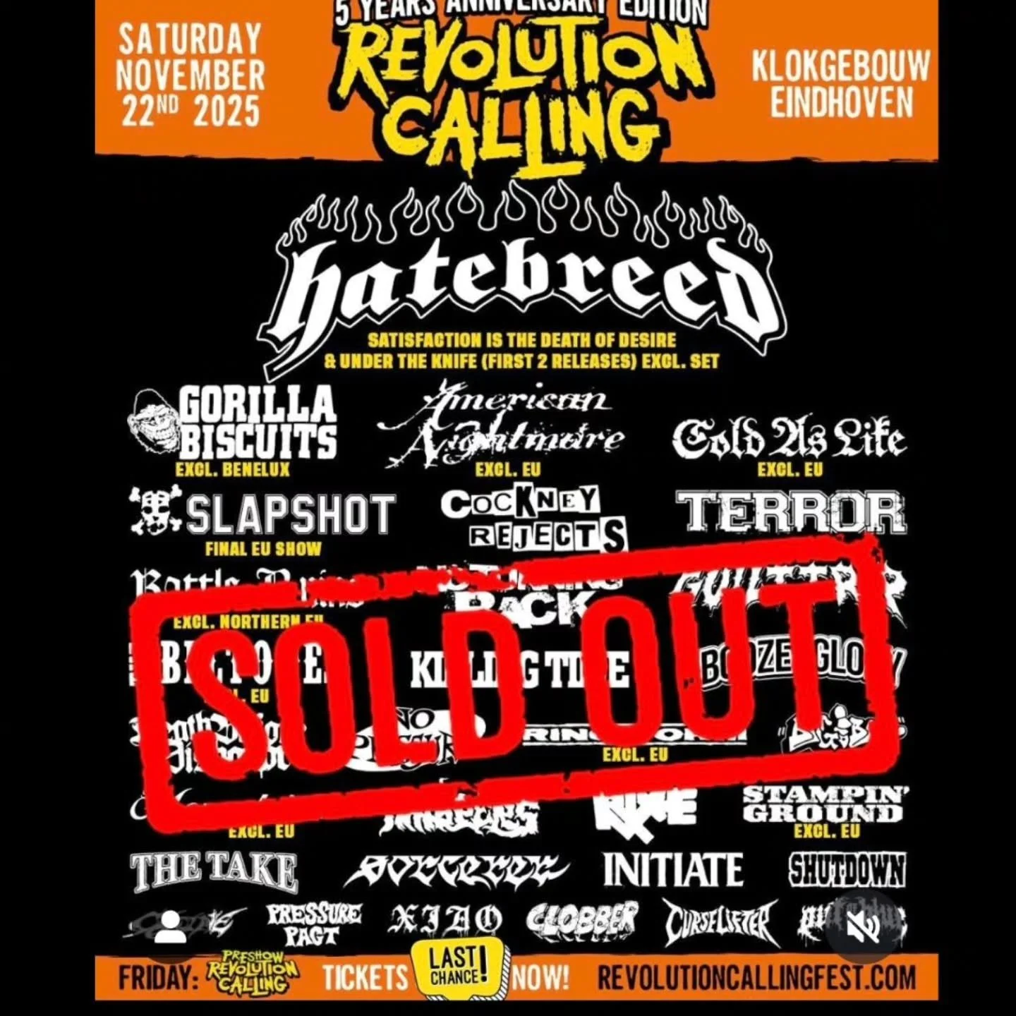 Looking forward to wrapping up our European tour with a sold-out @revolutioncallingfest! Congratulations to @strongerbookings! 

#TheTake  #festivals  #touring #europe #hardcorepunk  #sitstrings  #fender #vicfirth #vegandrmartens  #grateful