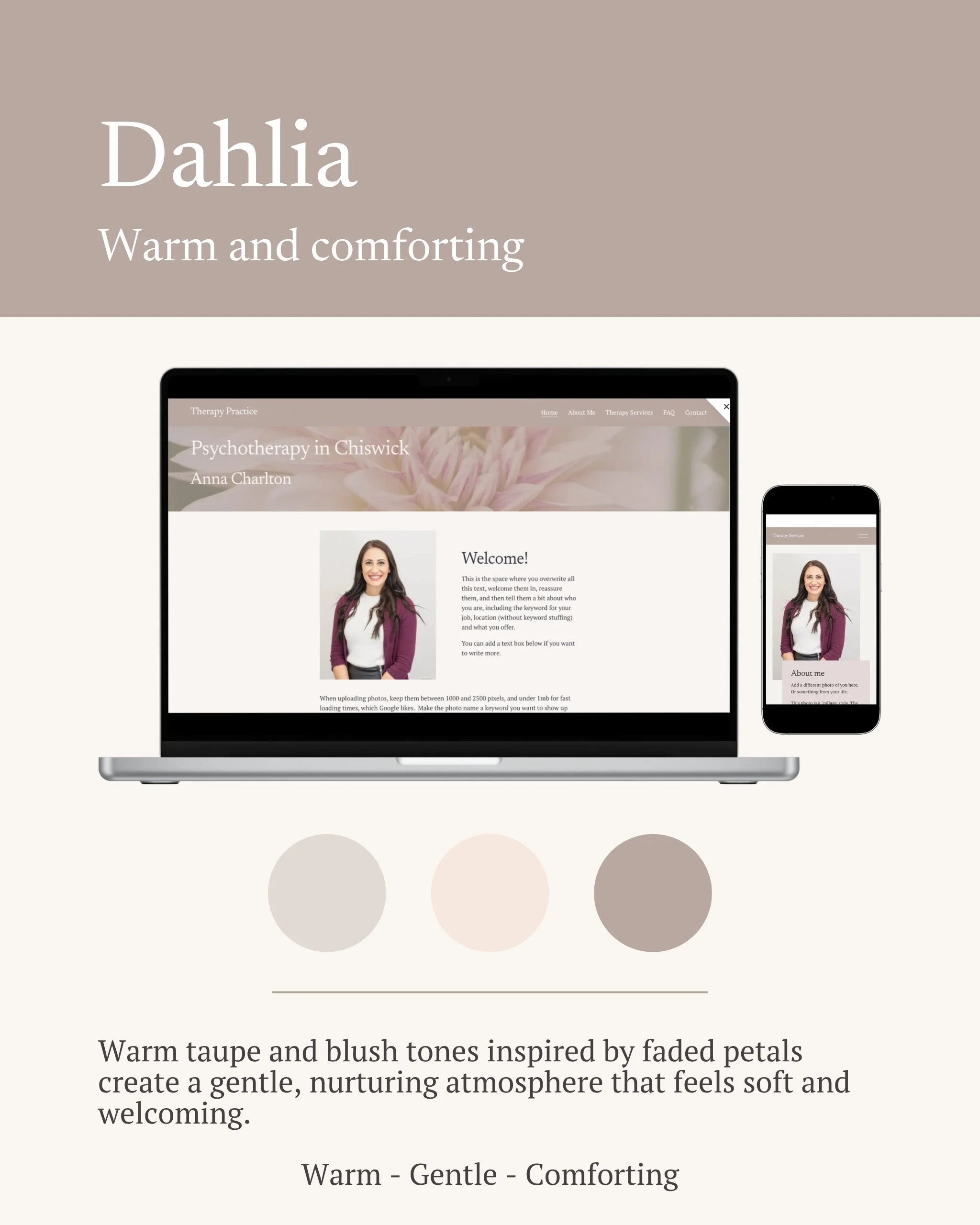 Therapist Website Template Dahlia
