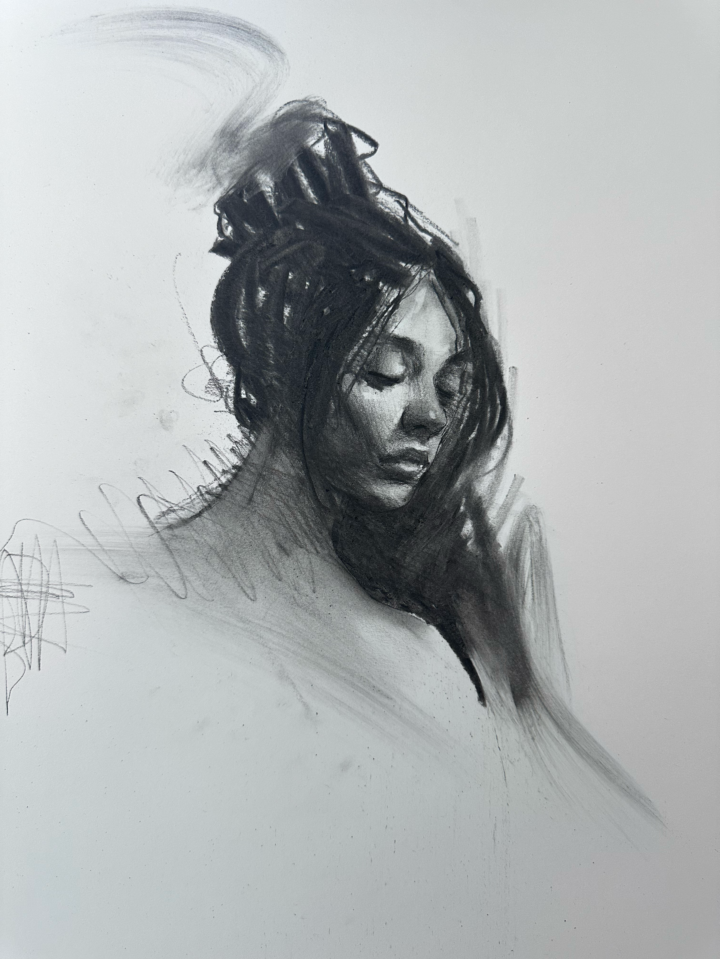 Charcoal portrait drawing workshop